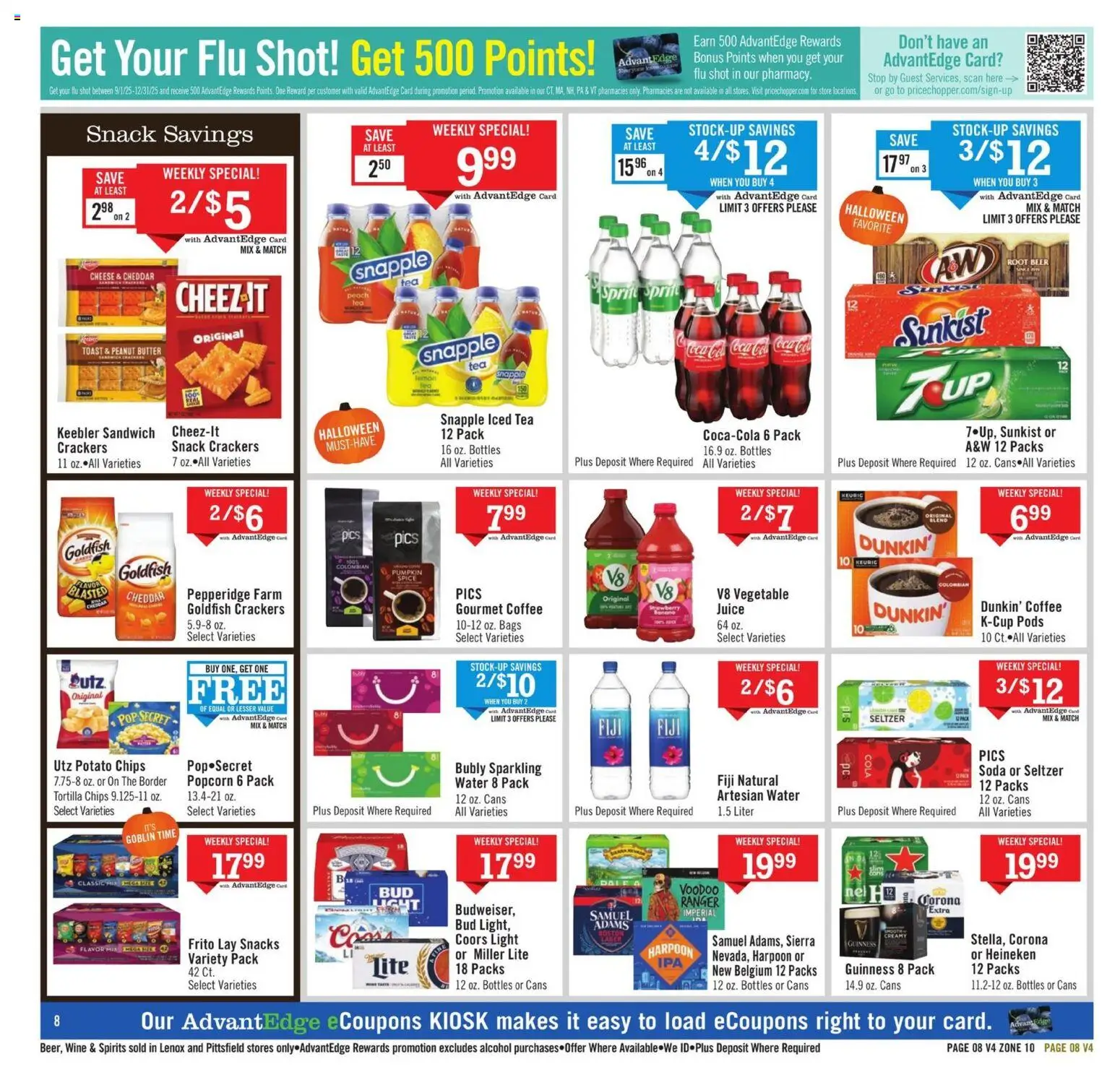 Price Chopper Weekly Ad - valid from 26.10.2025 | Page: 8 | Products: Cheese, Coffee, Tea, Chips