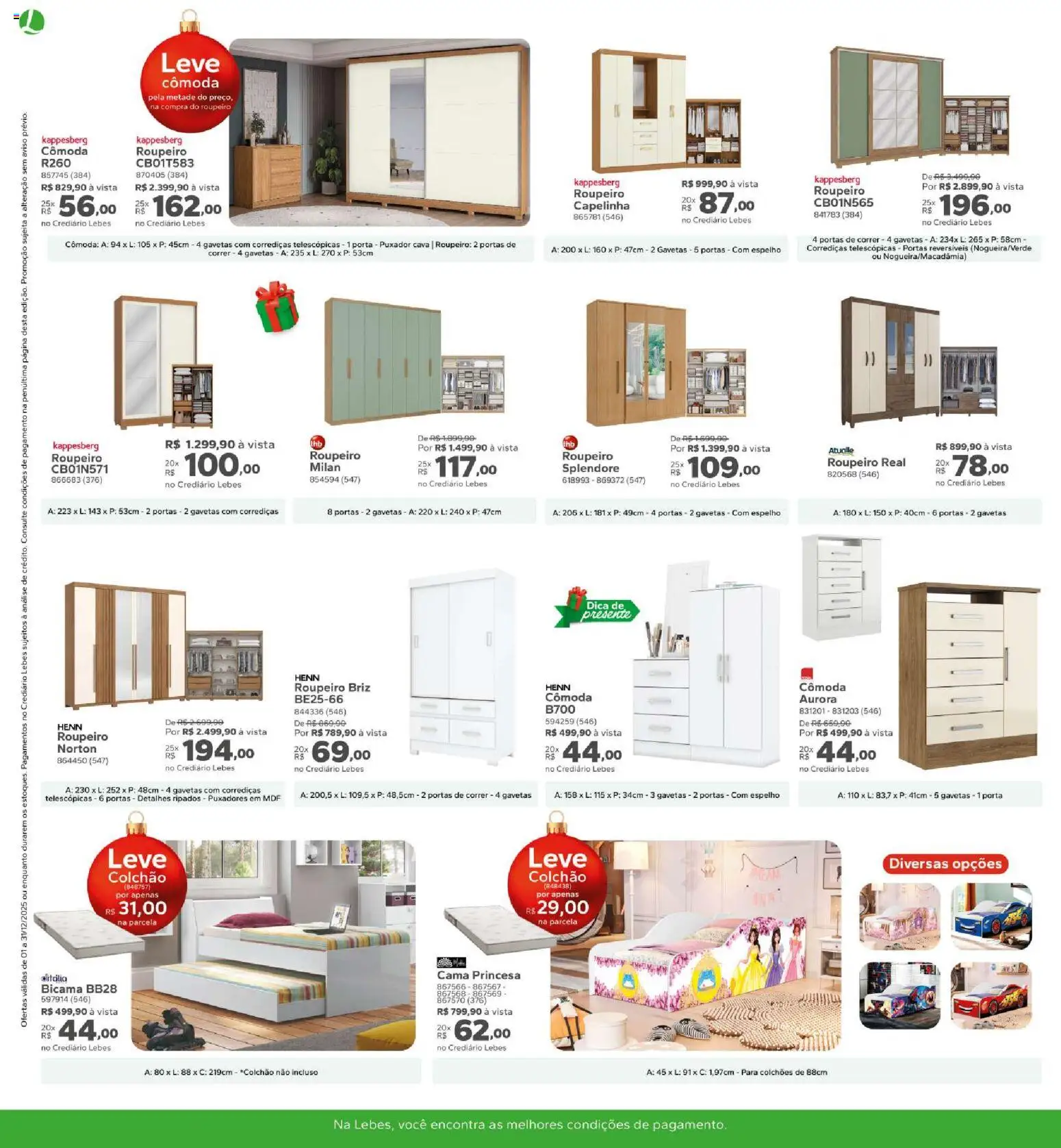 Lebes Folheto - válido de 01.12.2025 | Página: 14 | Produtos: Porta, Puxadores, Colchão, Espelho