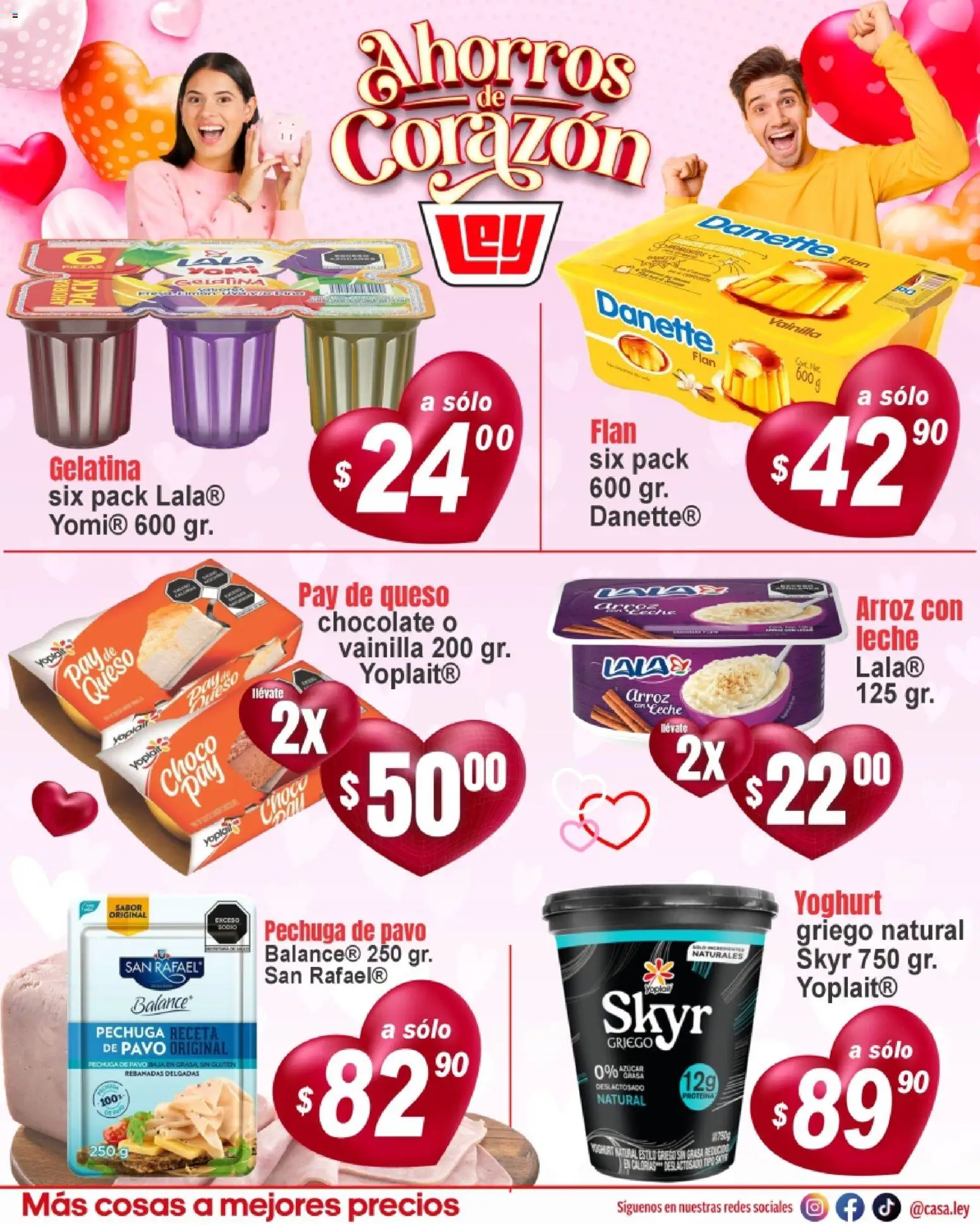 Nuevas ofertas de Casa Ley válidas en toda la República Mexicana desde el 03.02.2026. ¡Encuentra las mejores ofertas en Casa Ley folleto Ahorros de Corazón interior! | Página: 5 | Productos: Gelatina, Leche, Queso, Chocolate