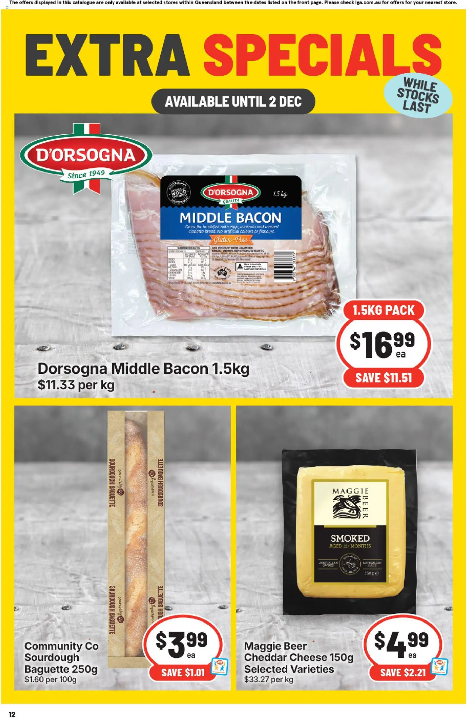 IGA catalogue - valid from 12.11.2025 | Page: 15 | Products: Bacon, Cheese, Beer, Avocado