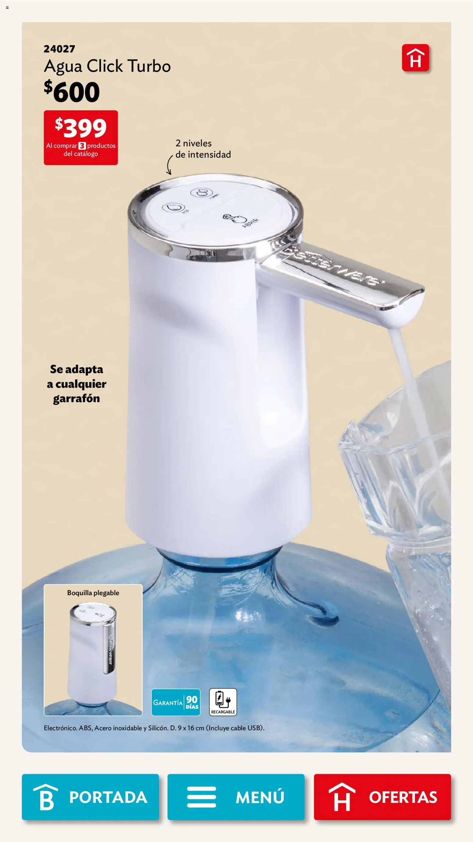 Nuevas ofertas de Betterware válidas en toda la República Mexicana desde el 01.12.2025. ¡Encuentra las mejores ofertas en Betterware campaña 12 2025! | Página: 72 | Productos: Agua, Cable