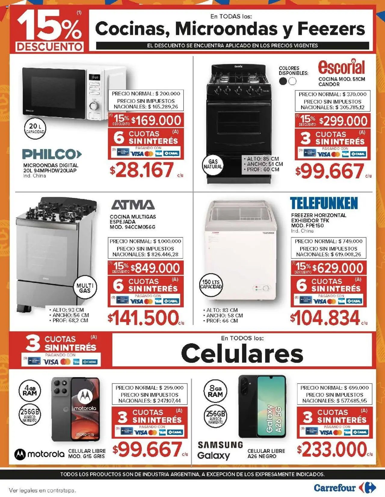 Carrefour ofertas - Córdoba │ válido desde el 19.08.2025 | Página: 26 | Productos: Cocina, Microondas, Freezer