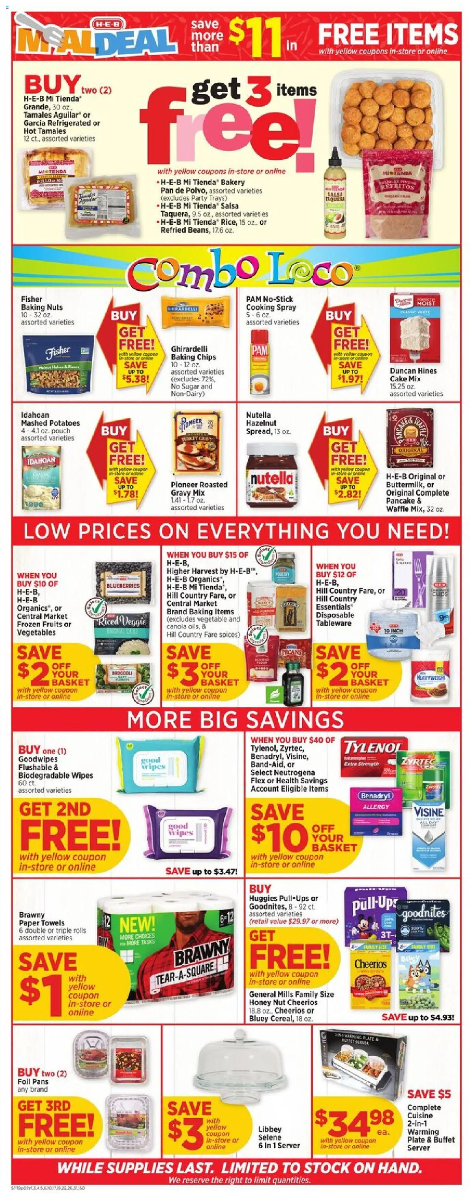 H-E-B Weekly Ad - valid from 19.11.2025 | Page: 2 | Products: Chips, Nuts, Vegetables, UPS