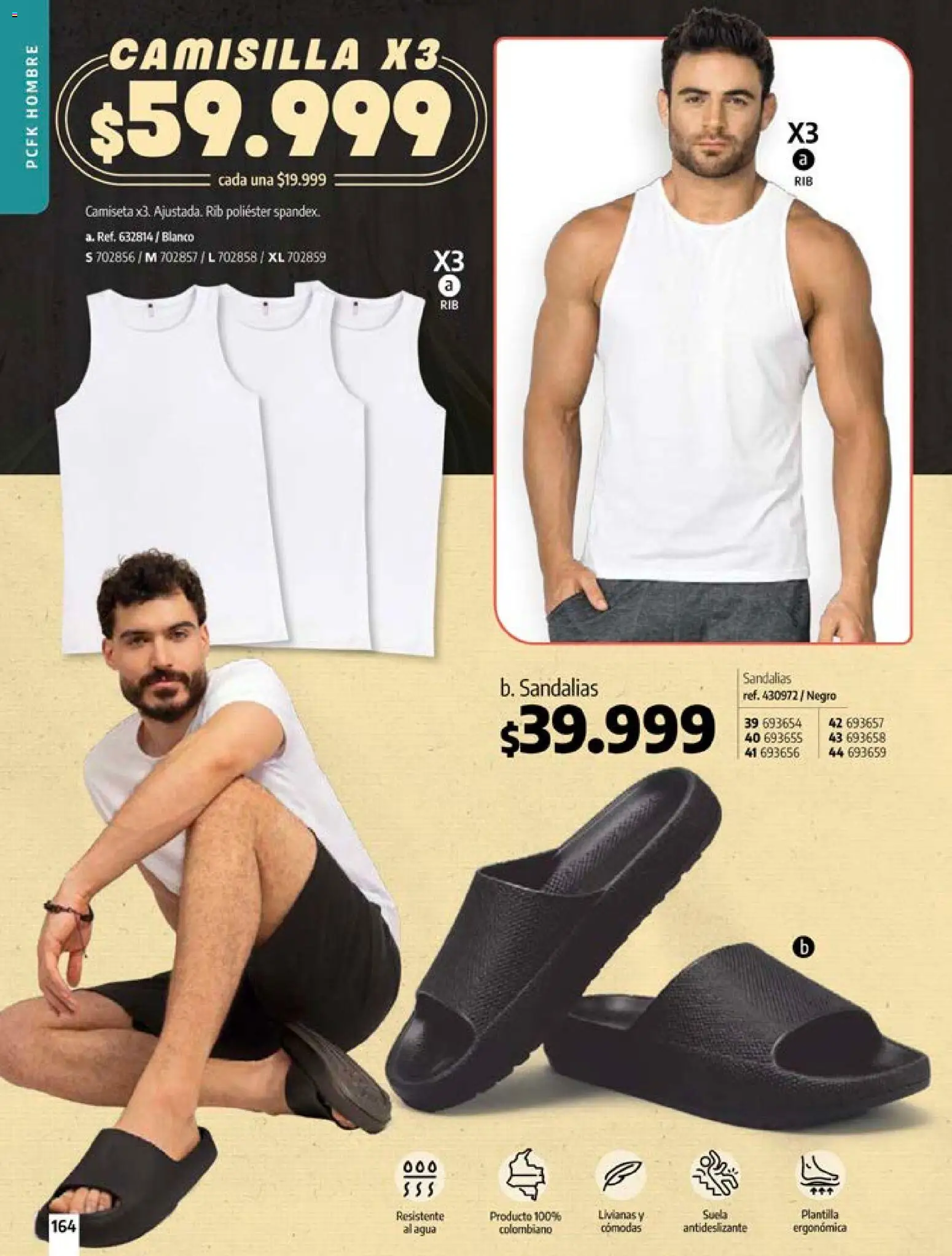 Pacifika revista - valida desde el 24.04.2026 | Página: 164 | Productos: Sandalias, Agua, Camiseta