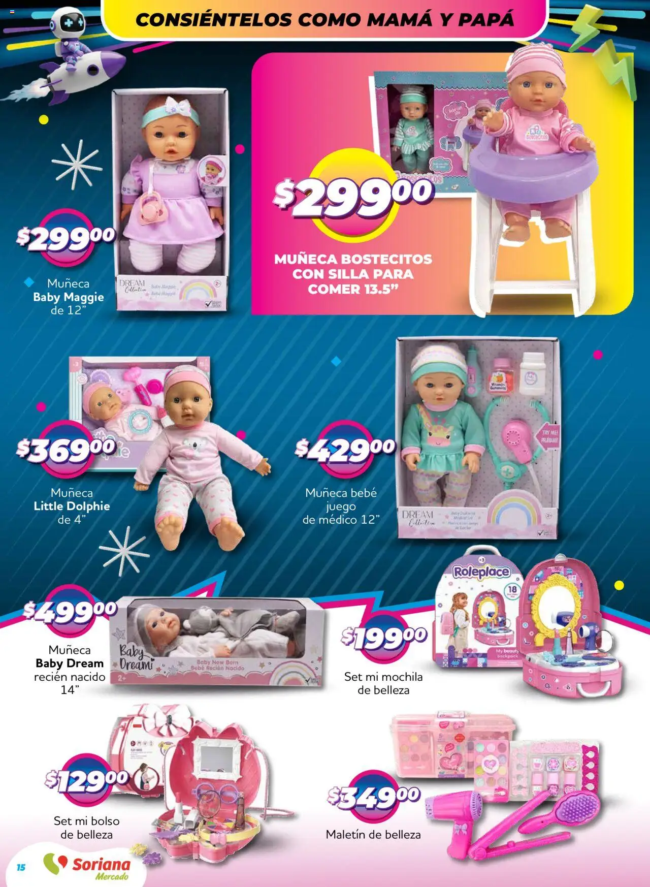Nuevas ofertas de Soriana válidas en toda la República Mexicana desde el 09.10.2025. ¡Encuentra las mejores ofertas en Soriana - Reino de los Juguetes Mercado Nacional! | Página: 15 | Productos: Papa, Bolso, Mochila, Juego