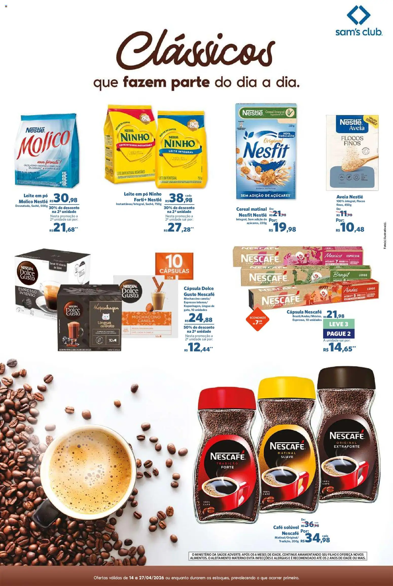 Sam's Club Folheto - válido de 14.04.2026 | Página: 3 | Produtos: Pó, Leite, Café, Canela