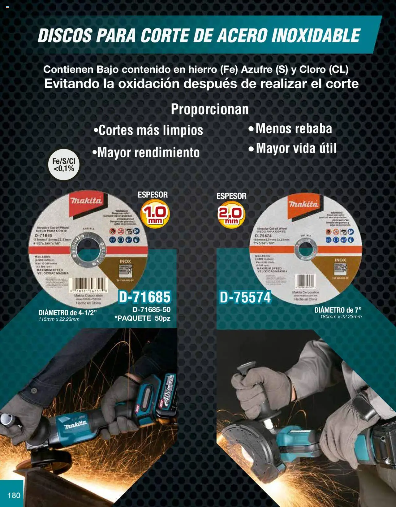 Nuevas ofertas de Makita válidas en toda la República Mexicana desde el 08.07.2024. ¡Encuentra las mejores ofertas en Makita catálogo Accesorios! | Página: 180 | Productos: Disco, Cloro