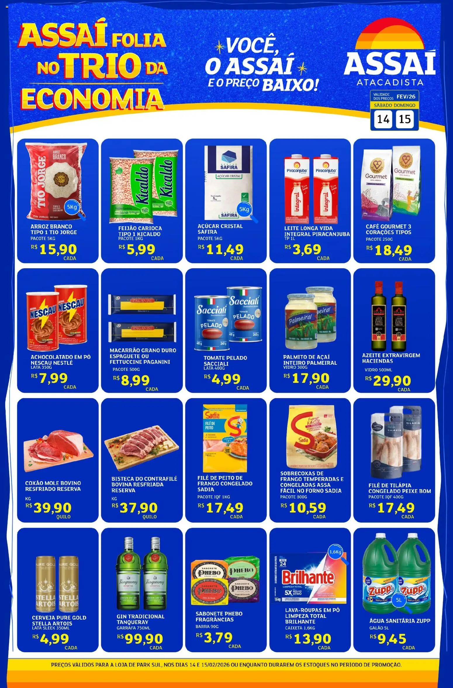 Assaí Atacadista Folheto - válido de 14.02.2026 | Página: 1 | Produtos: Espaguete, Nescau, Macarrão, Frango