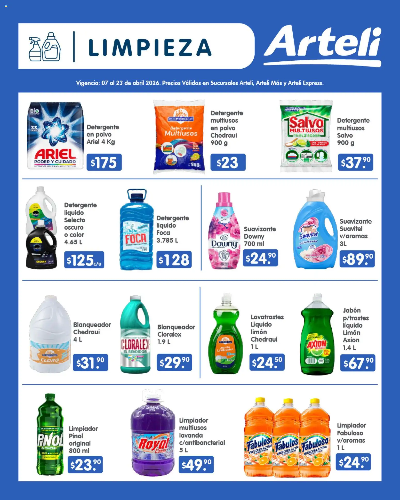 Nuevas ofertas de Arteli válidas en toda la República Mexicana desde el 07.04.2026. ¡Encuentra las mejores ofertas en Arteli folleto Quincenal! | Página: 14 | Productos: Limón, Suavizante, Limpiador, Jabón