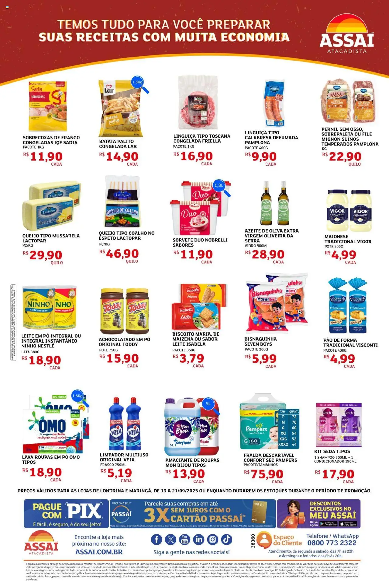 Assaí Atacadista Folheto - válido de 19.09.2025 | Página: 2 | Produtos: Amaciante de roupas, Leite, Pneus, Roupas