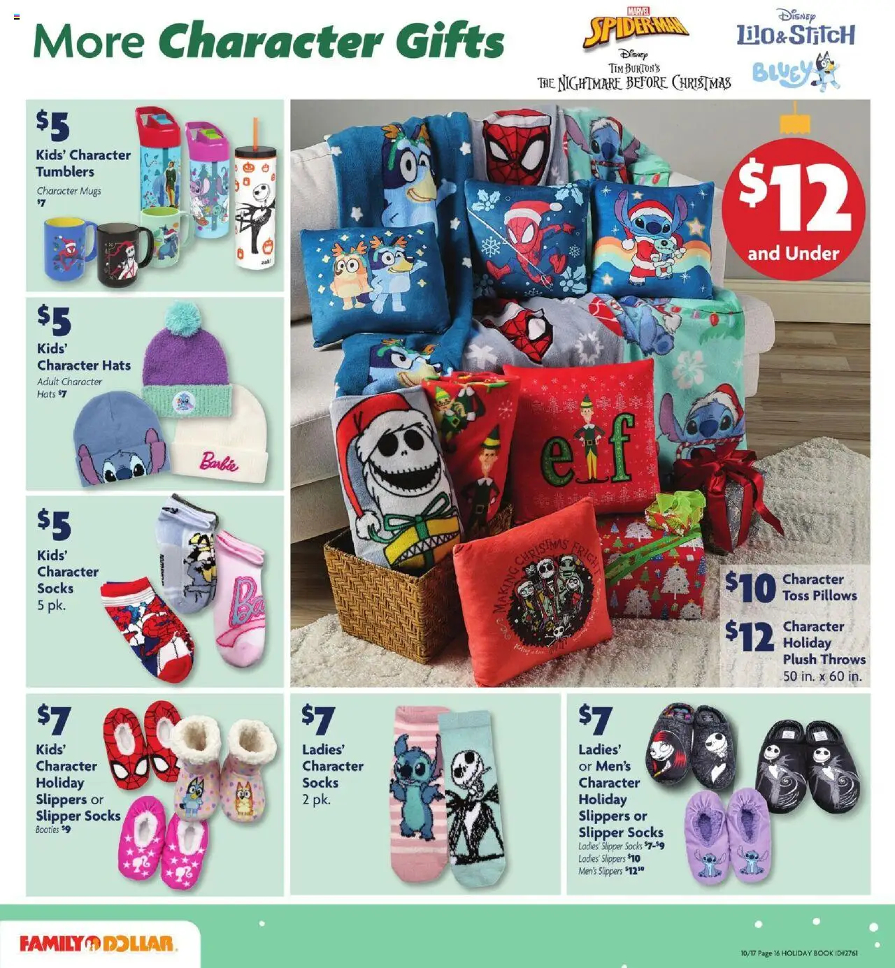 Family Dollar Holiday Book - valid from 17.10.2025 | Page: 3 | Products: Socks, Slippers