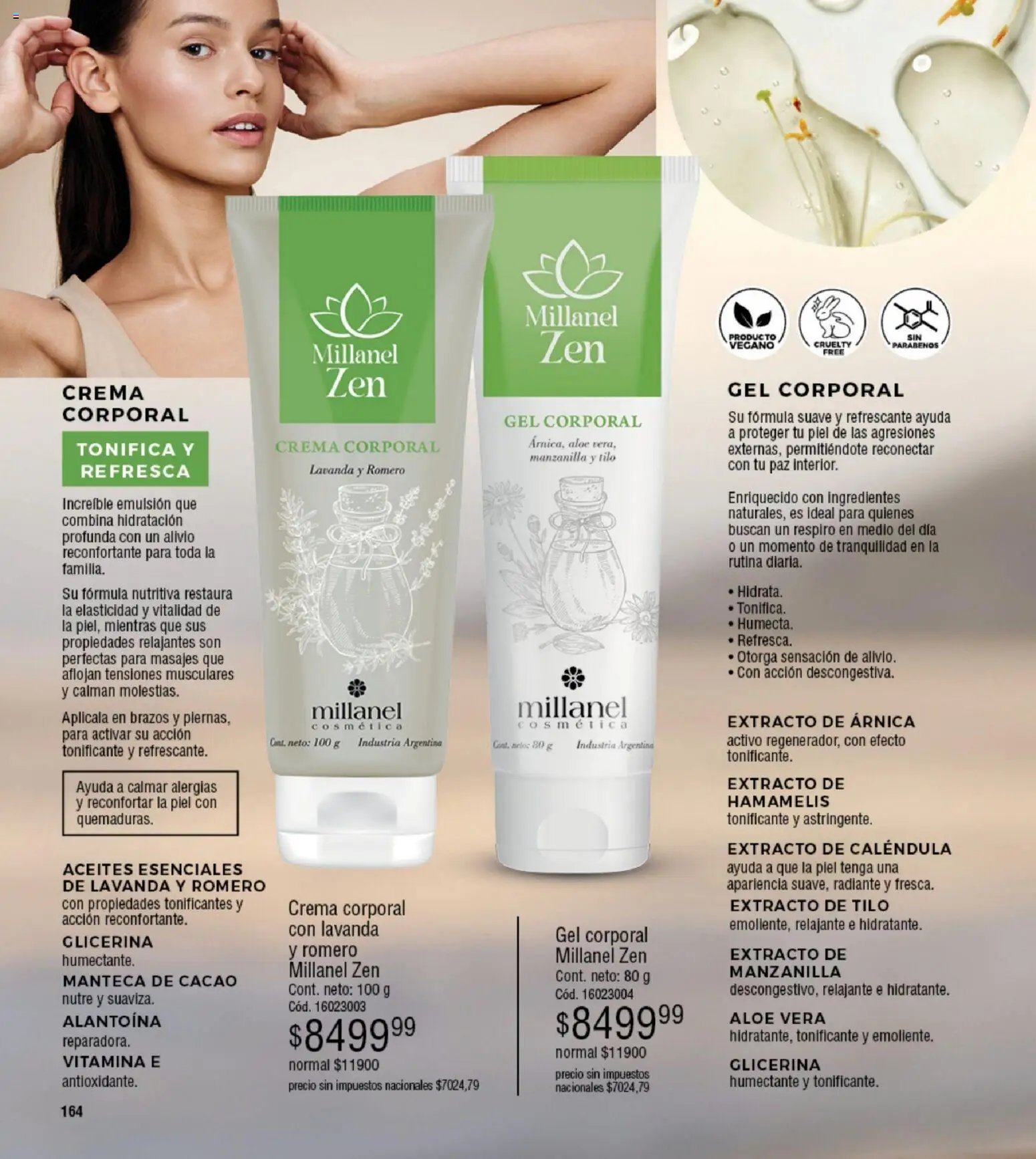 Millanel - Catálogo │ válido desde el 05.01.2026 | Página: 164 | Productos: Gel corporal, Cacao, Radiante, Crema