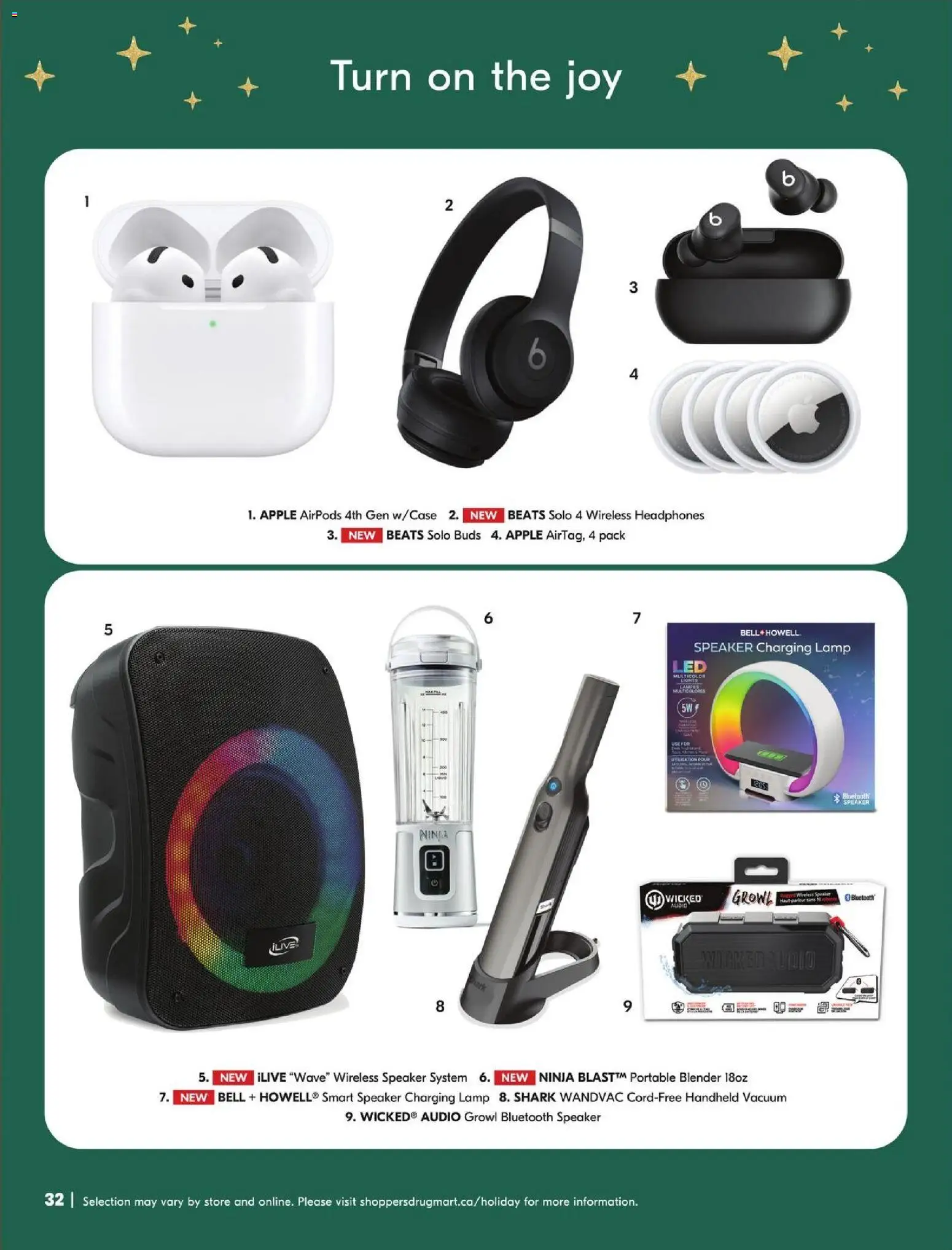 Shoppers flyer valid from 22.11.2025 | Page: 32 | Products: Audio, Headphones, Speaker, Lamp