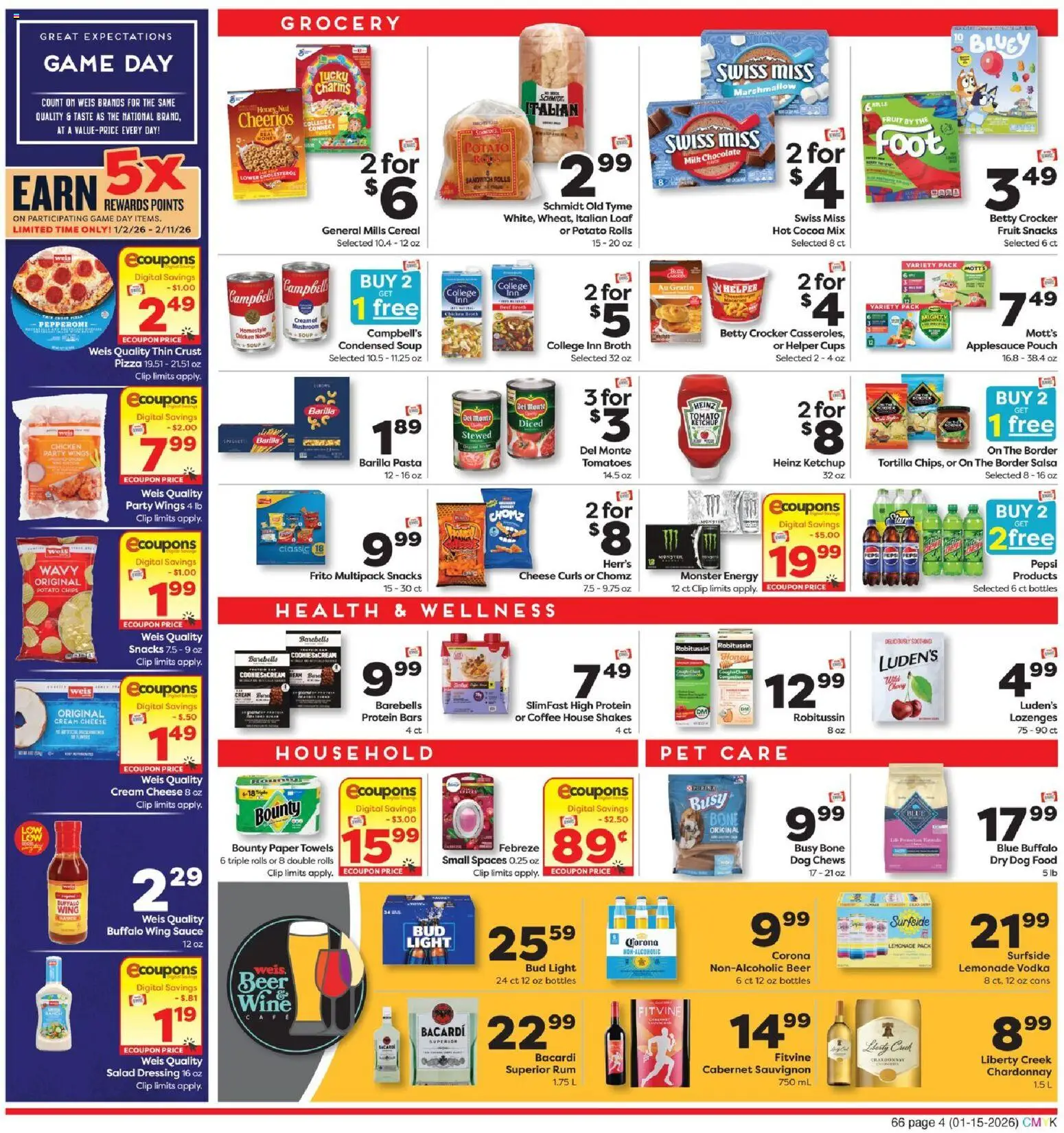 Weis Weekly Circular - NJ - valid from 15.01.2026 | Page: 8 | Products: Cheese, Pizza, Wine, Beef