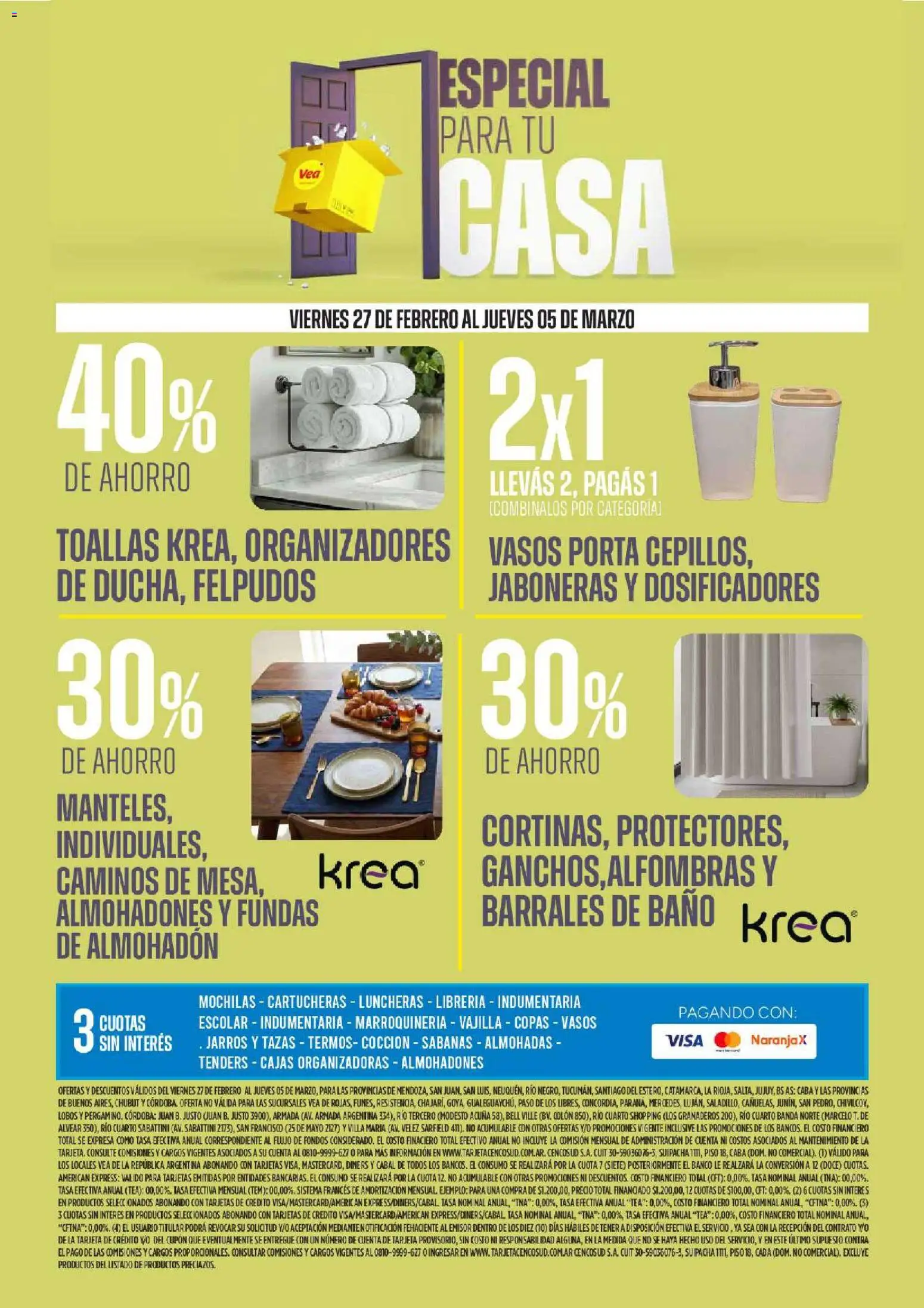 Vea - Ofertas especial para tu casa │ válido desde el 27.02.2026 | Página: 12 | Productos: Banco, Almohadon, Baño, Vasos