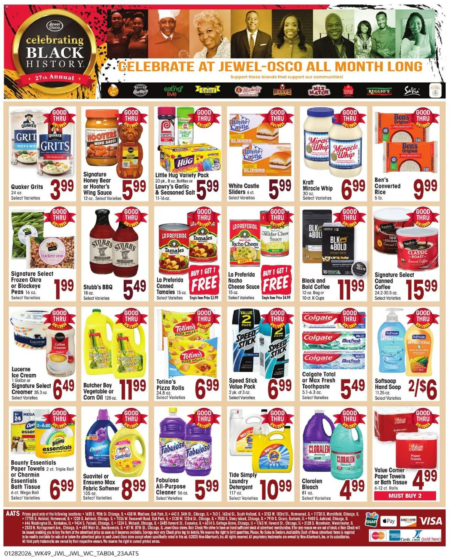 Jewel Osco Ad - valid from 28.01.2026 | Page: 4 | Products: Corn, Bath, Cheese, Garlic