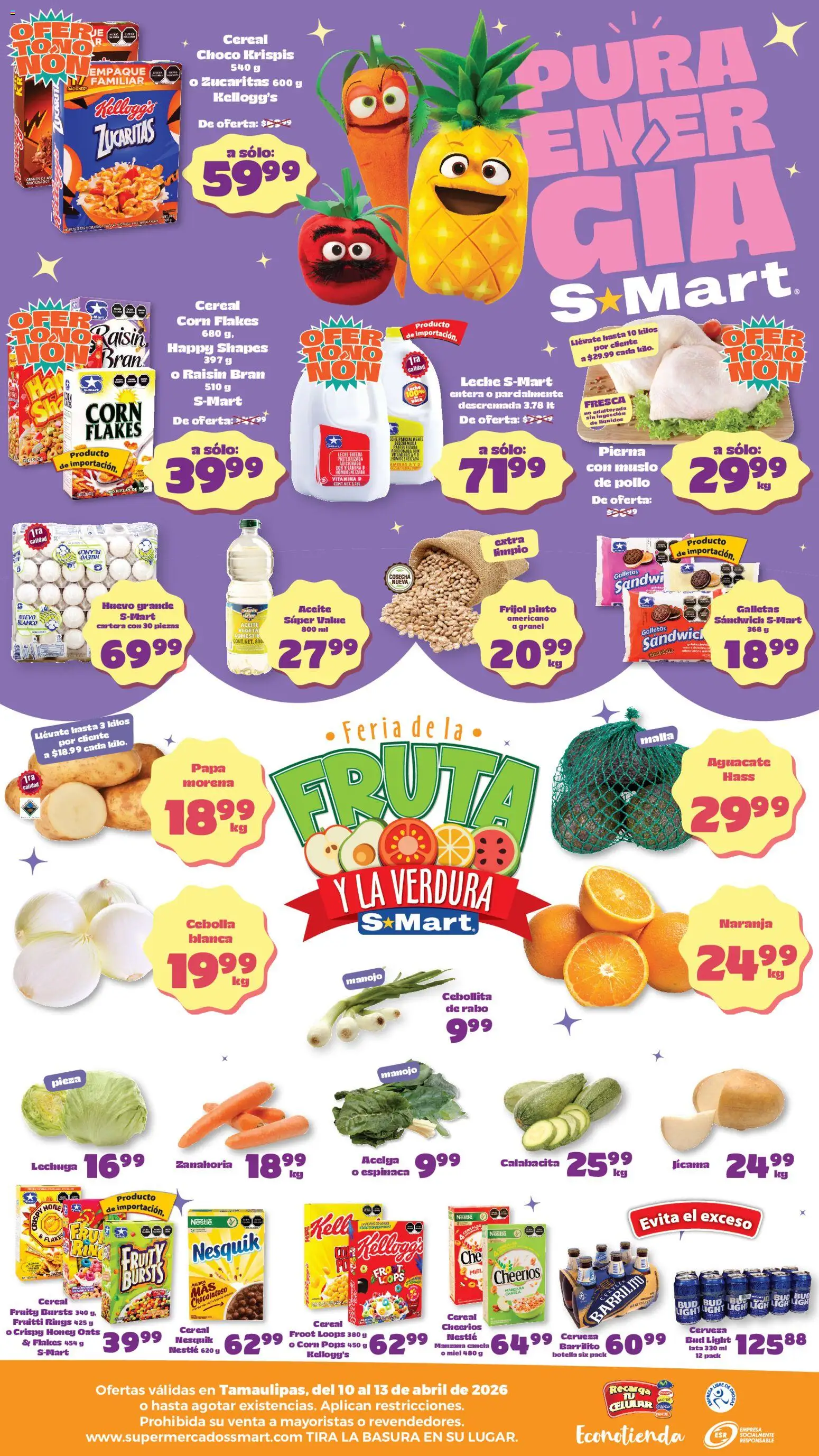Nuevas ofertas de S-Mart válidas en toda la República Mexicana desde el 10.04.2026. ¡Encuentra las mejores ofertas en S-Mart folleto Matamoros! | Página: 2 | Productos: Papa, Leche, Galletas, Zanahoria