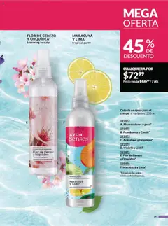Nuevas ofertas de AVON válidas en toda la República Mexicana desde el 13.09.2025. ¡Encuentra las mejores ofertas en Flores solares y pera*, Colonia en spray para el cuerpo Flores solares y pera! | Página: 189 | Productos: Pera, Lima