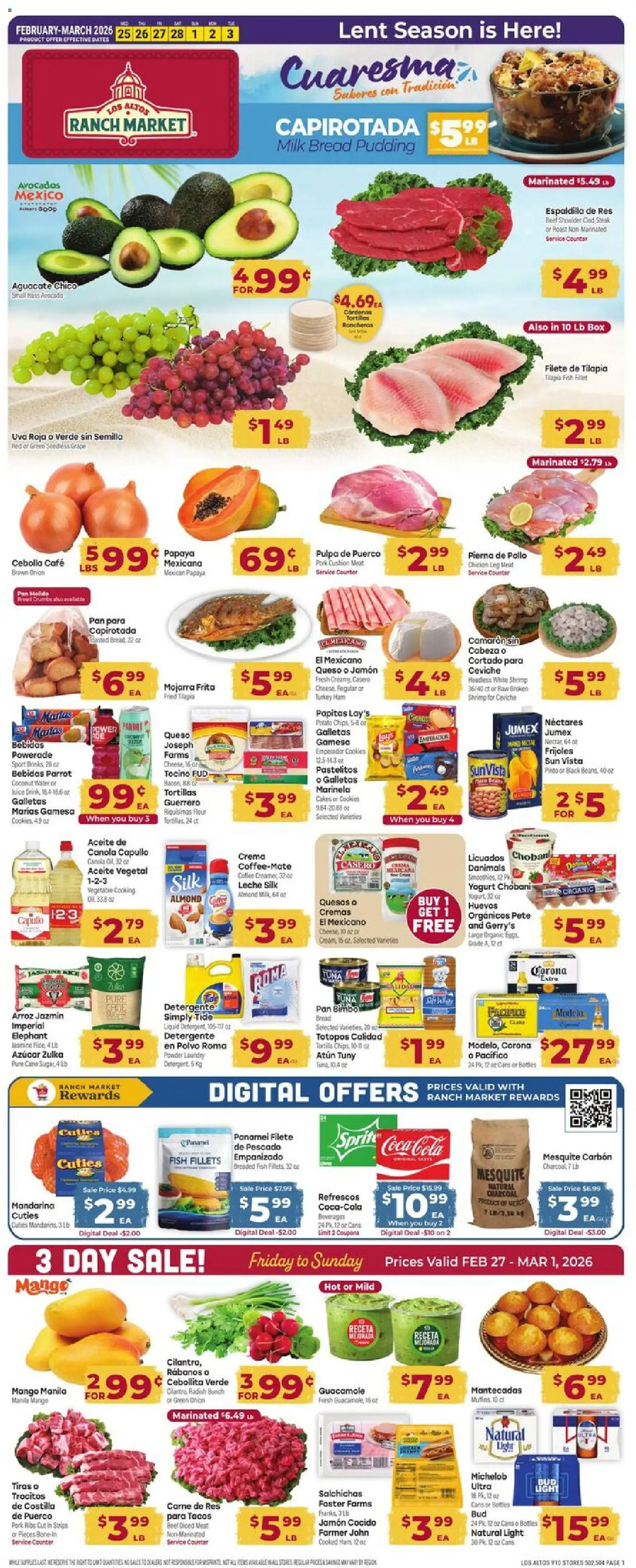 Cardenas Weekly Ad - AZ - valid from 25.02.2026 | Page: 1 | Products: Pan, Ham, Cookies, Cushion
