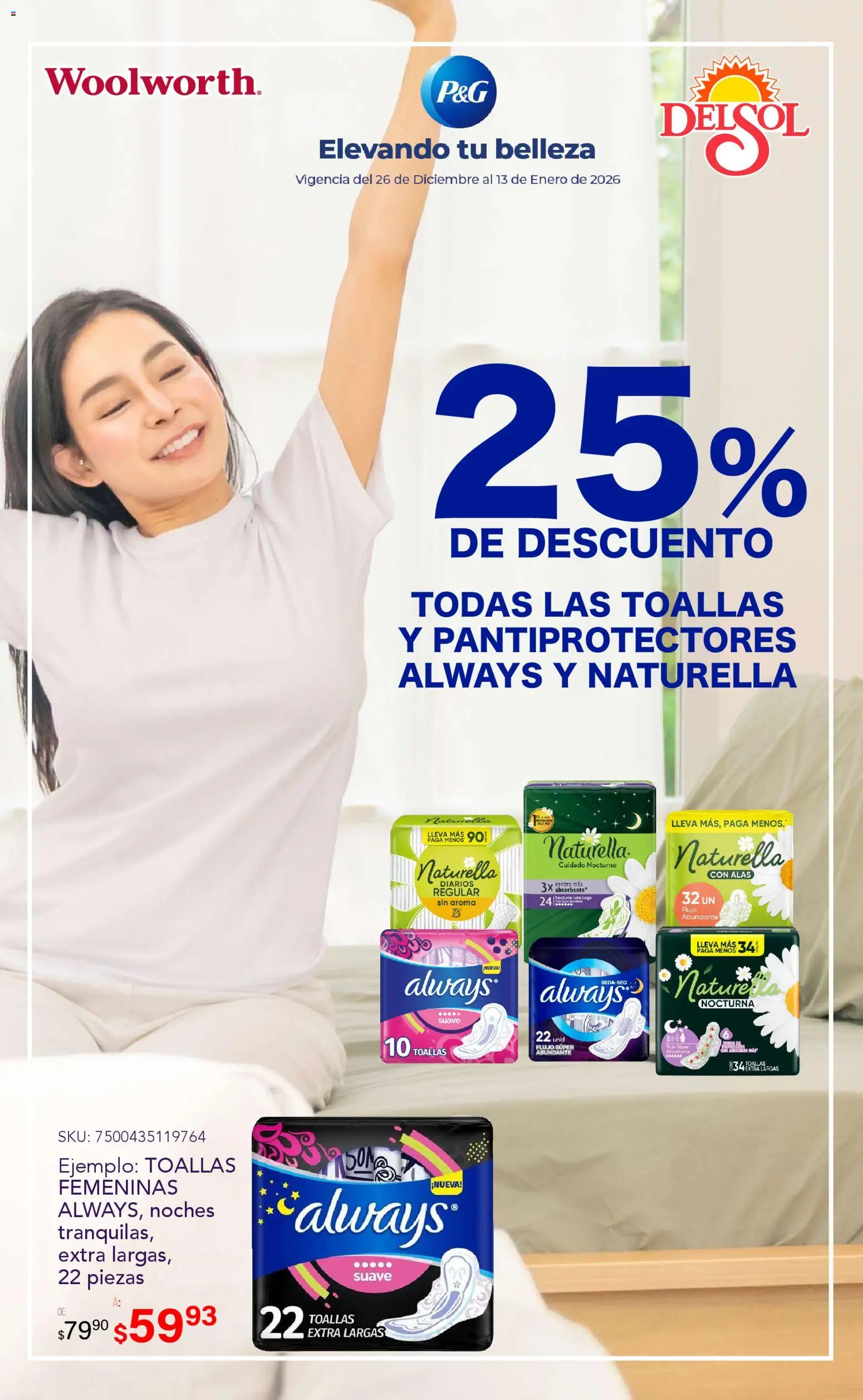 Nuevas ofertas de Del Sol y Woolworth válidas en toda la República Mexicana desde el 26.12.2025. ¡Encuentra las mejores ofertas en Del Sol y Woolworth catálogo! | Página: 8 | Productos: Toallas