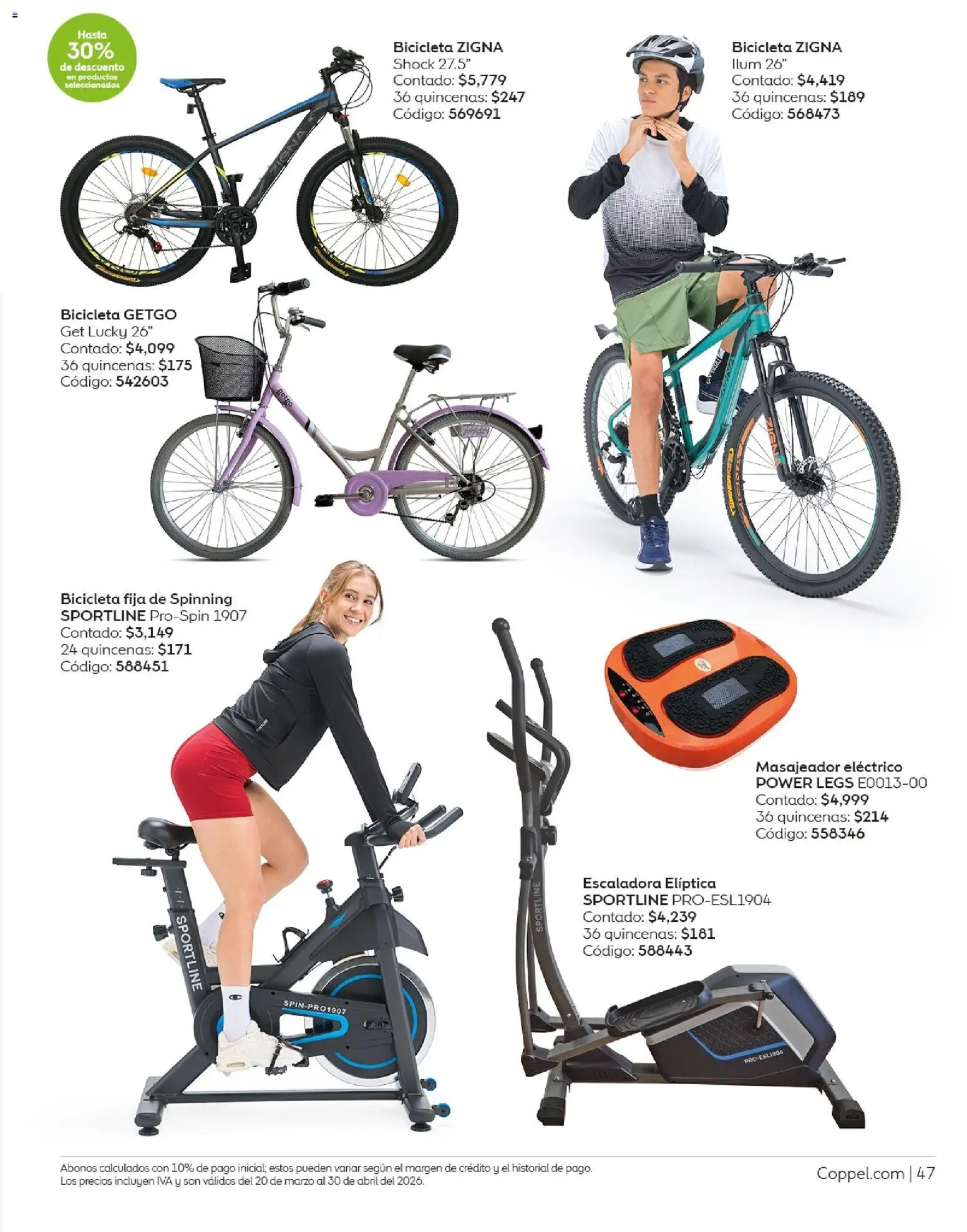 Nuevas ofertas de Coppel válidas en toda la República Mexicana desde el 01.03.2026. ¡Encuentra las mejores ofertas en Coppel catálogo Vacaciones Semana Santa! | Página: 47 | Productos: Bicicleta fija