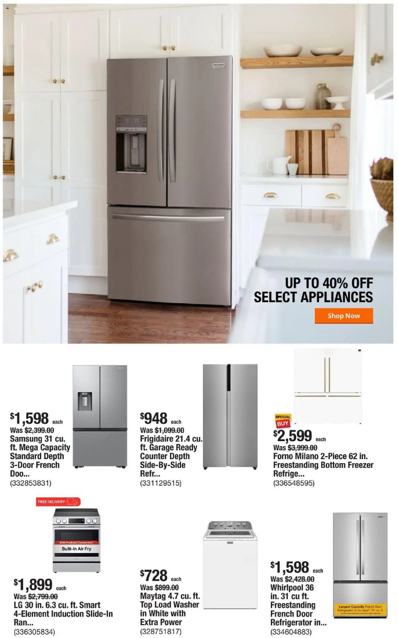 Home Depot Weekly Ad - FL - valid from 02.10.2025 | Page: 7 | Products: Washer, Refrigerator, Freezer