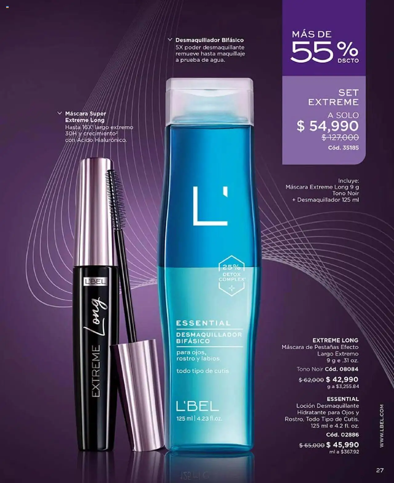 L'Bel revista - valida desde el 27.05.2025 | Página: 27 | Productos: Loción, Maquillaje, Máscara, Desmaquillante
