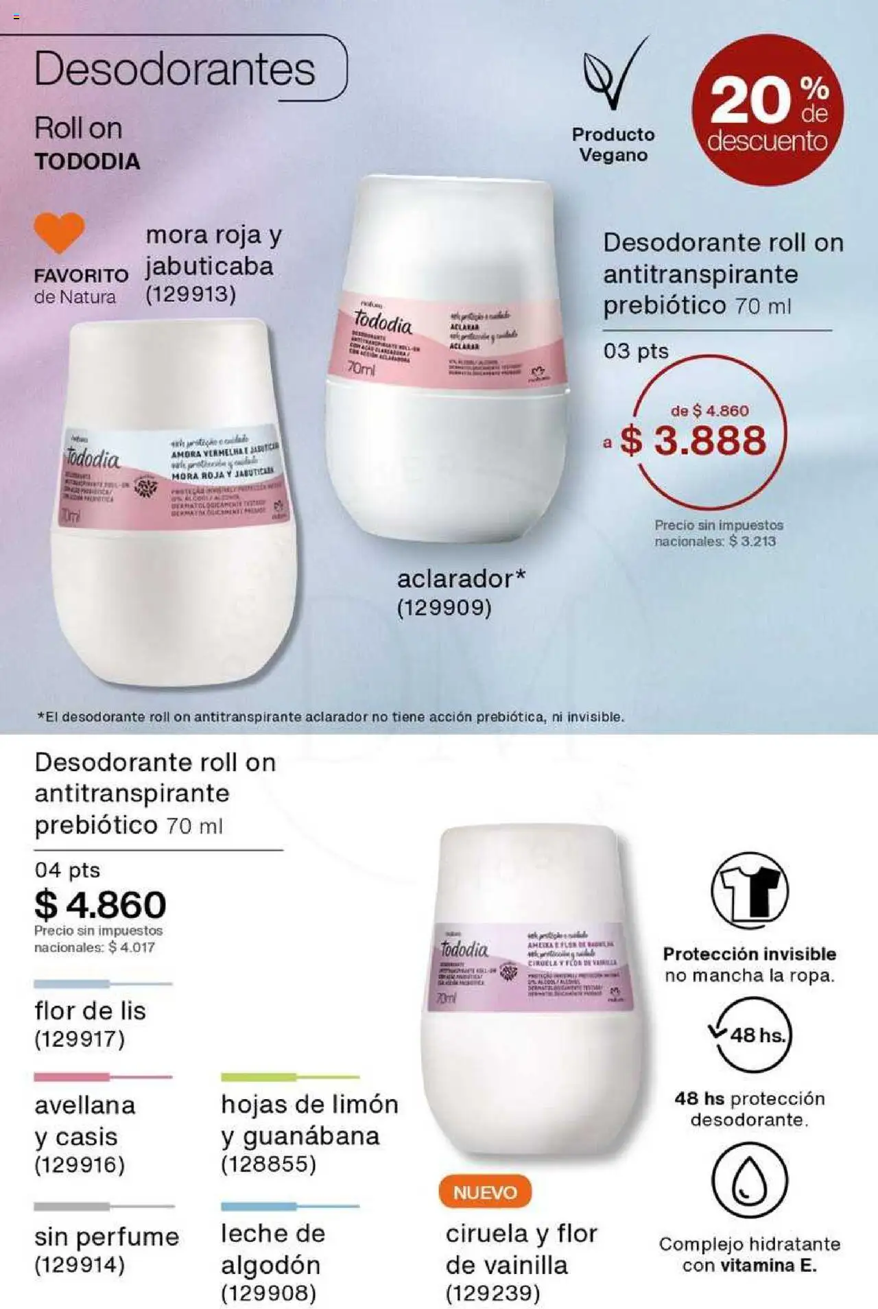 Catálogo Natura Ciclo 8 │ válido desde el 03.06.2025 | Página: 190 | Productos: Algodón, Antitranspirante, Limón, Leche