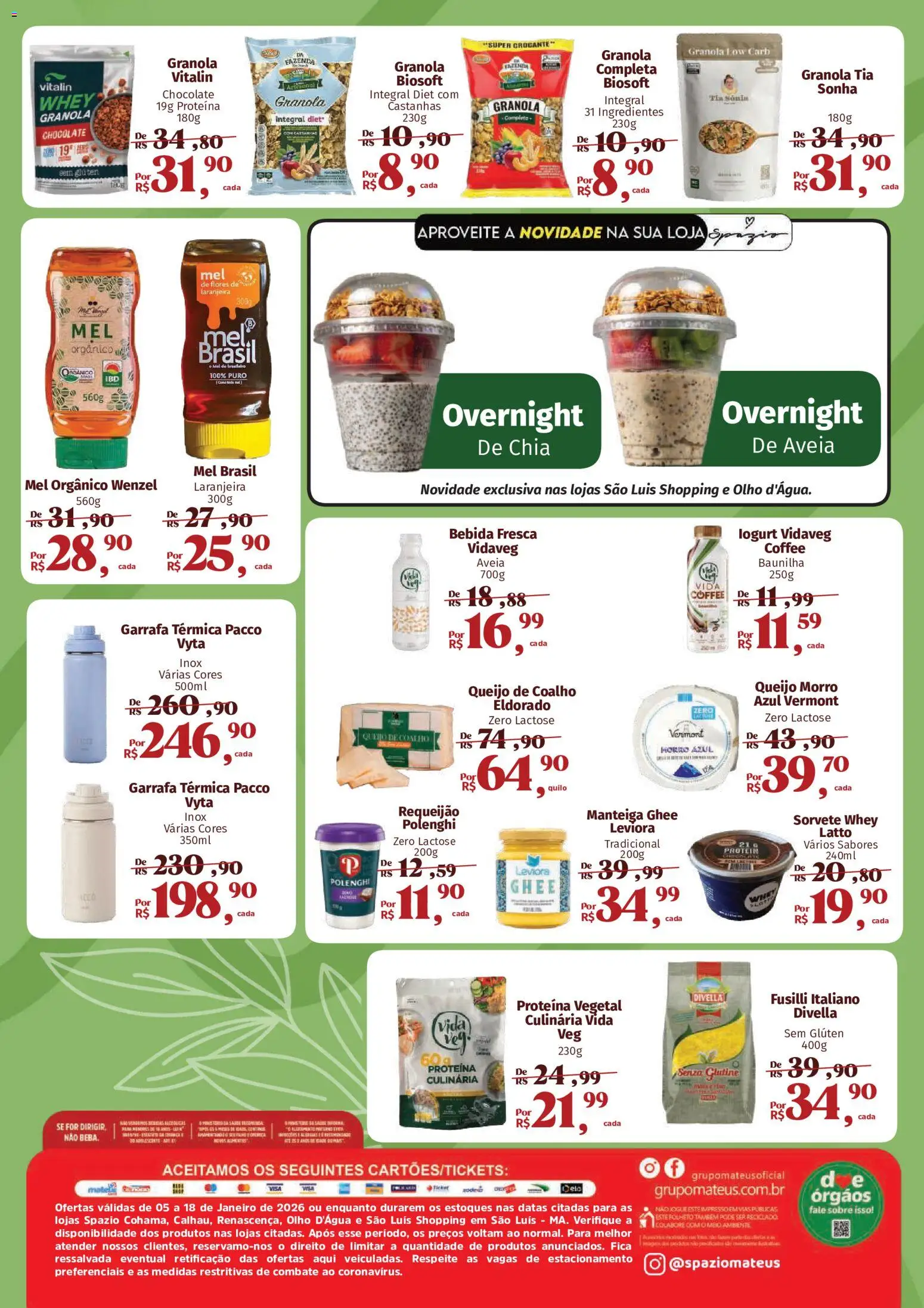Mateus Folheto - válido de 05.01.2026 | Página: 2 | Produtos: Chia, Garrafa térmica, Flores, Queijo