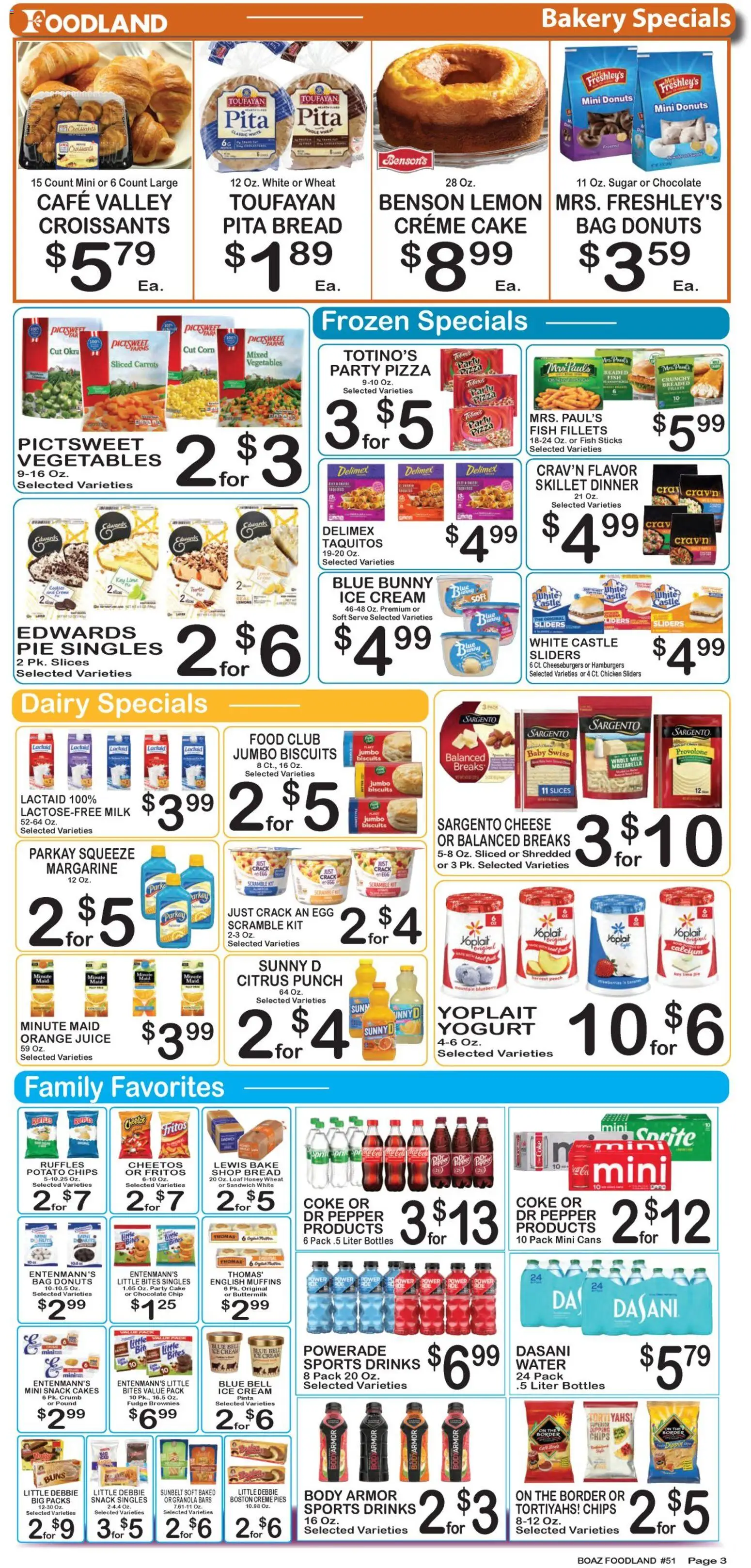 Foodland Weekly Ad - valid from 07.04.2026 | Page: 3 | Products: Cheese, Bread, Vegetables, Pepper