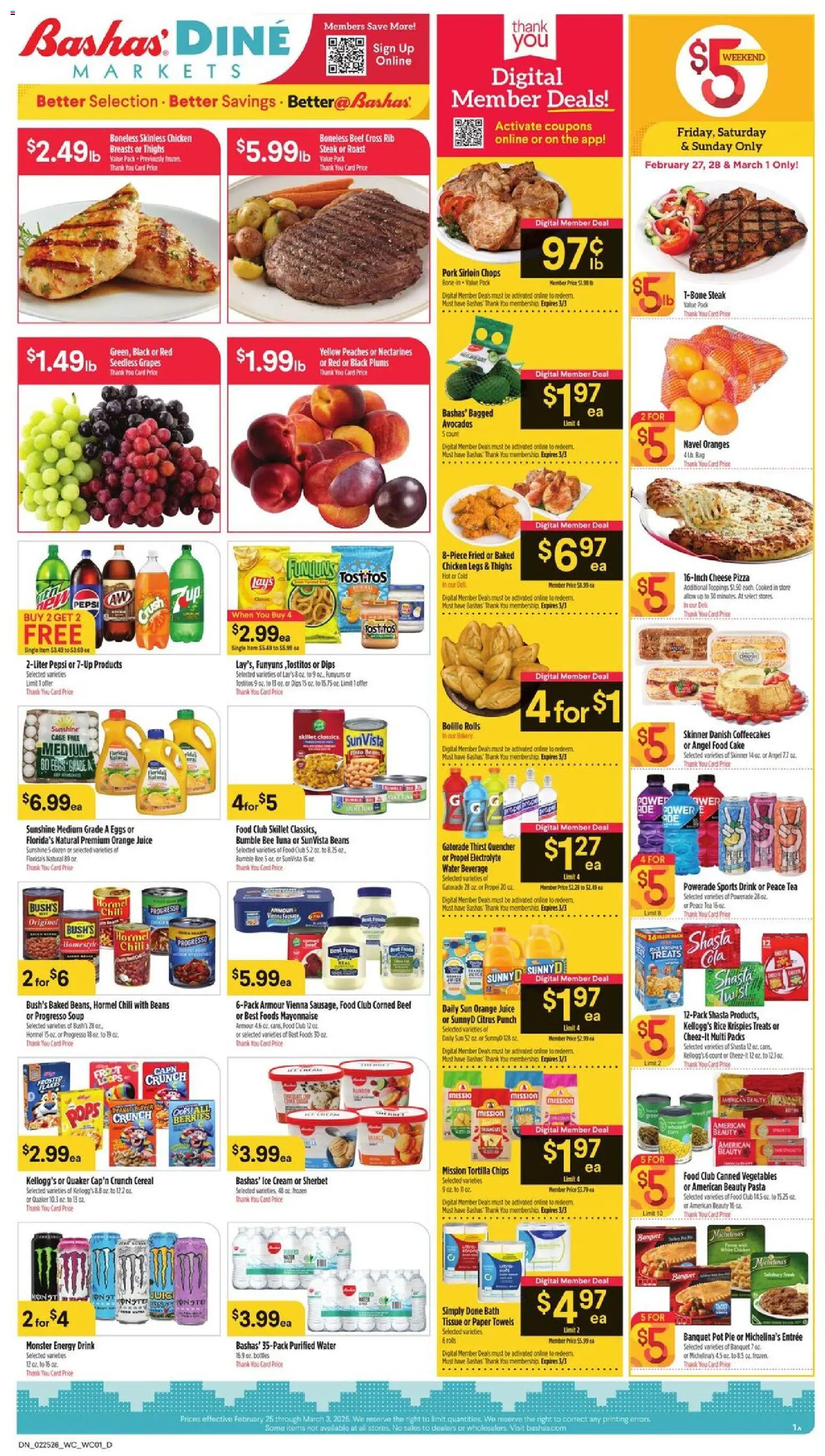 Basha's Dine - valid from 25.02.2026 | Page: 1 | Products: Bath, Mayonnaise, Angel Food Cake, Bag