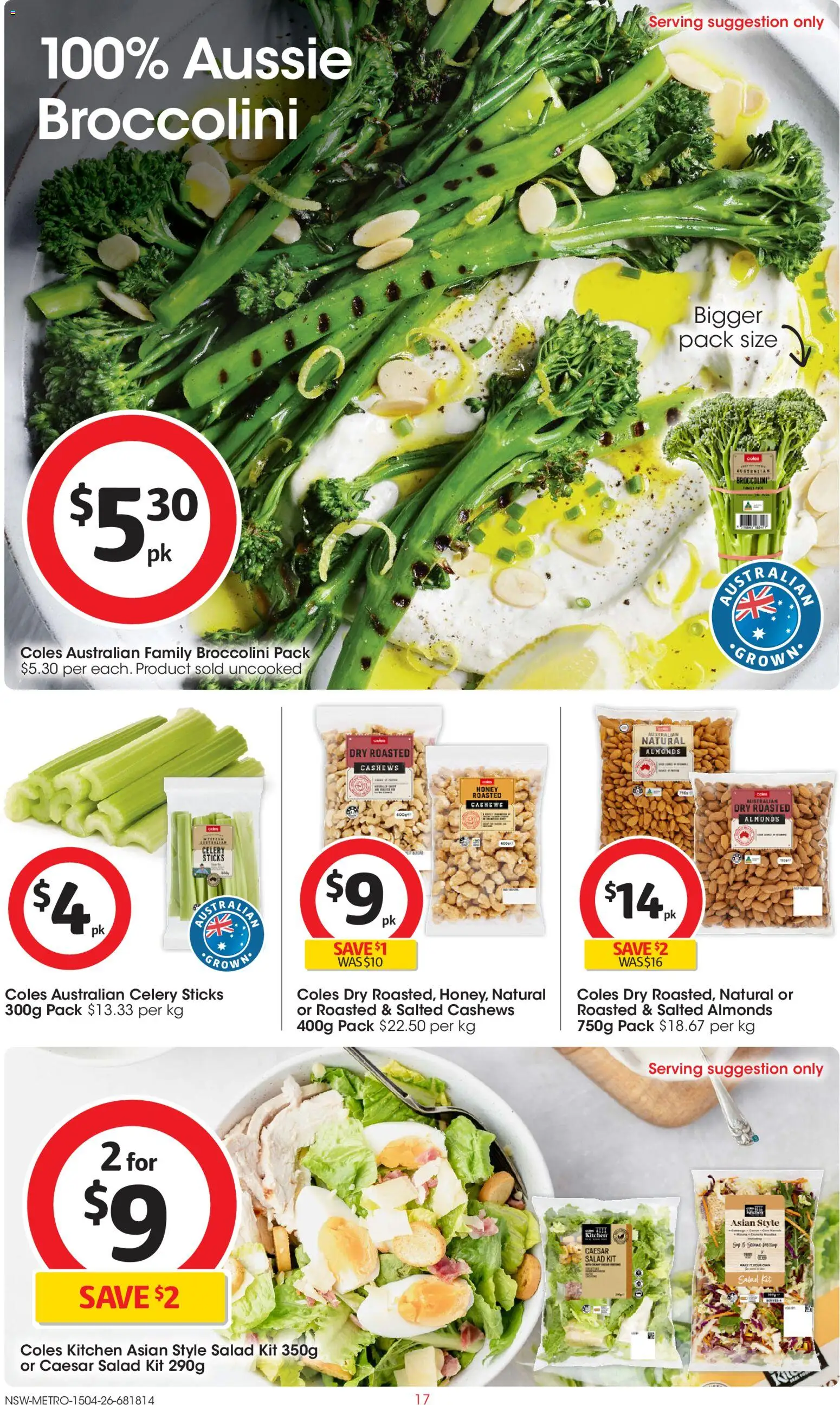 Coles catalogue - valid from 15.04.2026 | Page: 17 | Products: Almonds, Honey, Salad