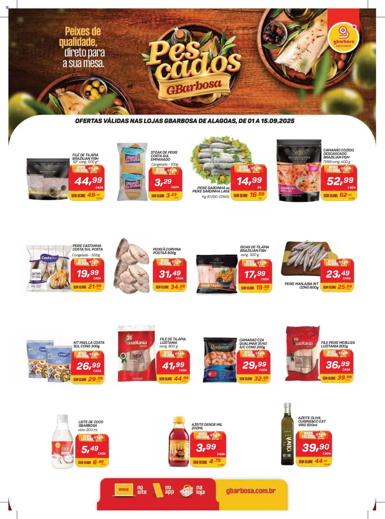 Gbarbosa Folheto - válido de 01.09.2025 | Página: 1 | Produtos: Leite, Peixe, Filé de tilápia, Leite de coco