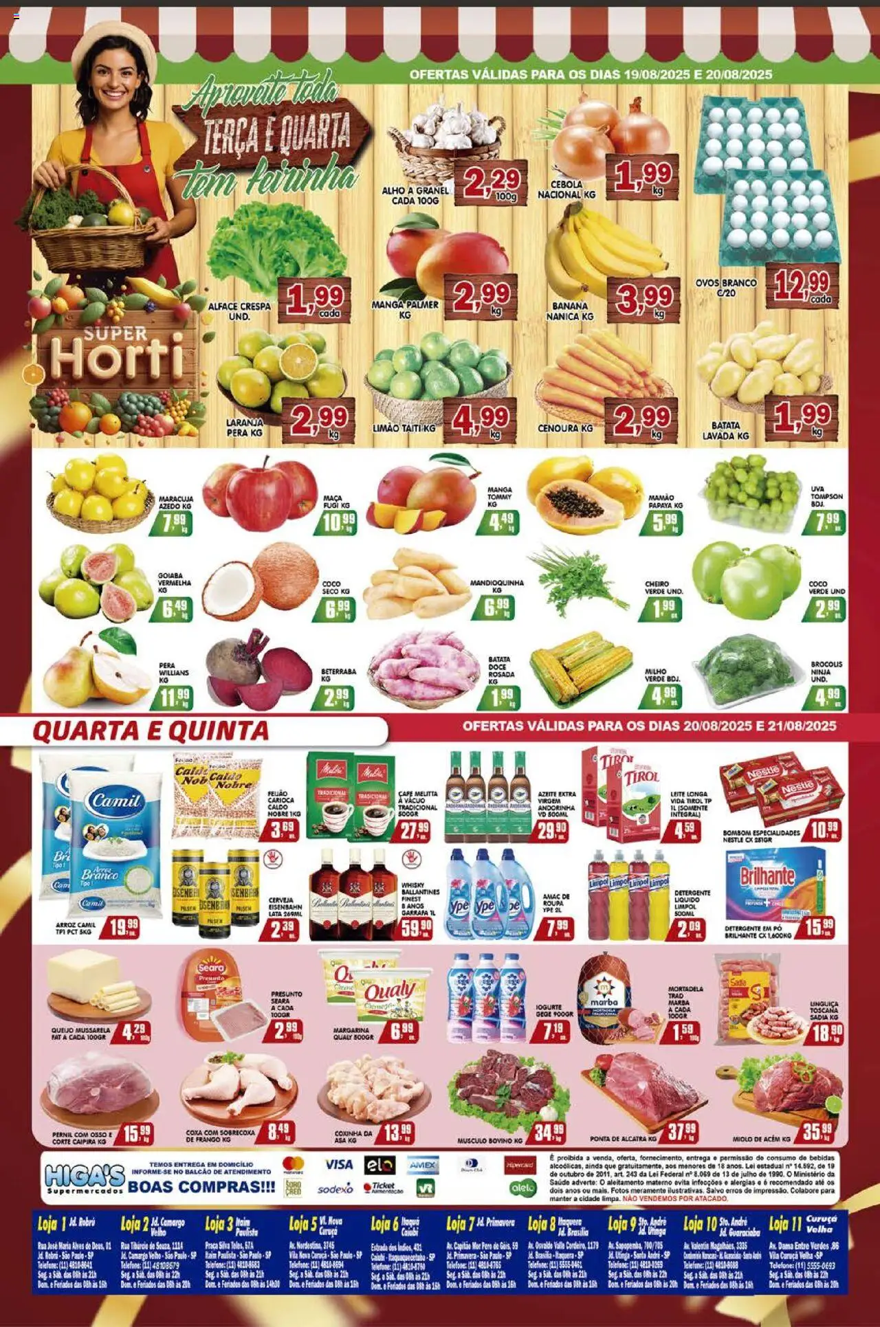 Higa's Supermercado Folheto - válido de 20.08.2025 | Página: 4 | Produtos: Goiaba, Cerveja, Alface, Telefone