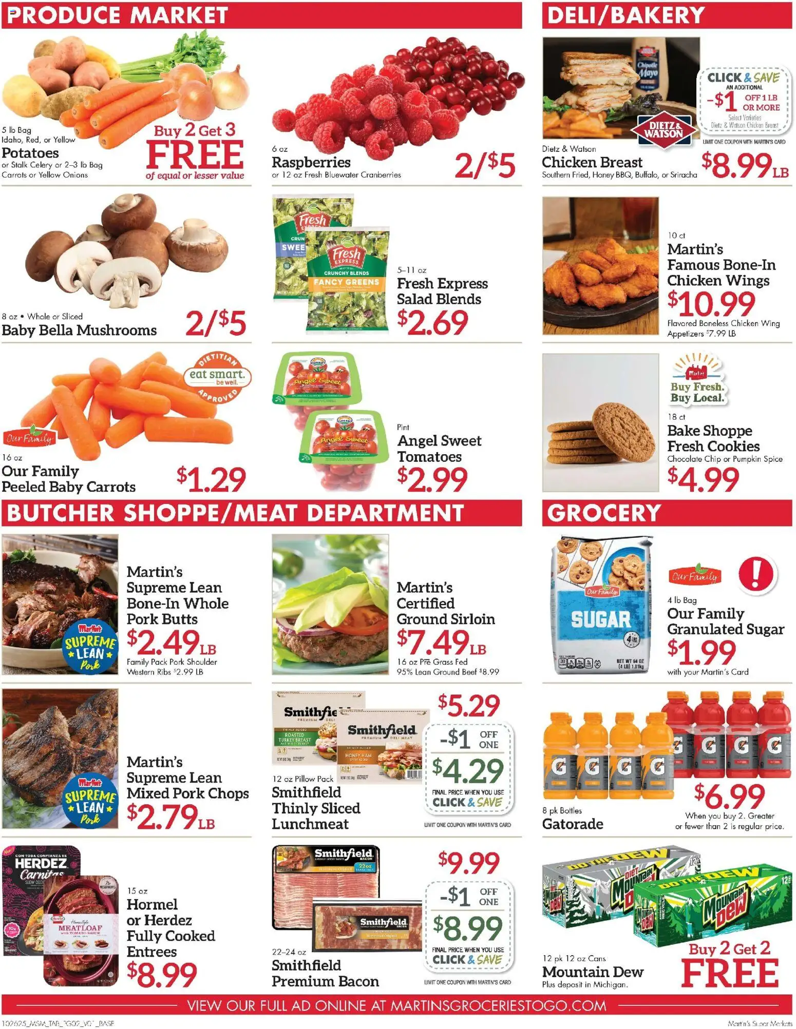 Martin’s Weekly Ad - valid from 26.10.2025 | Page: 2 | Products: Ham, Cookies, Chocolate Chip, Bag