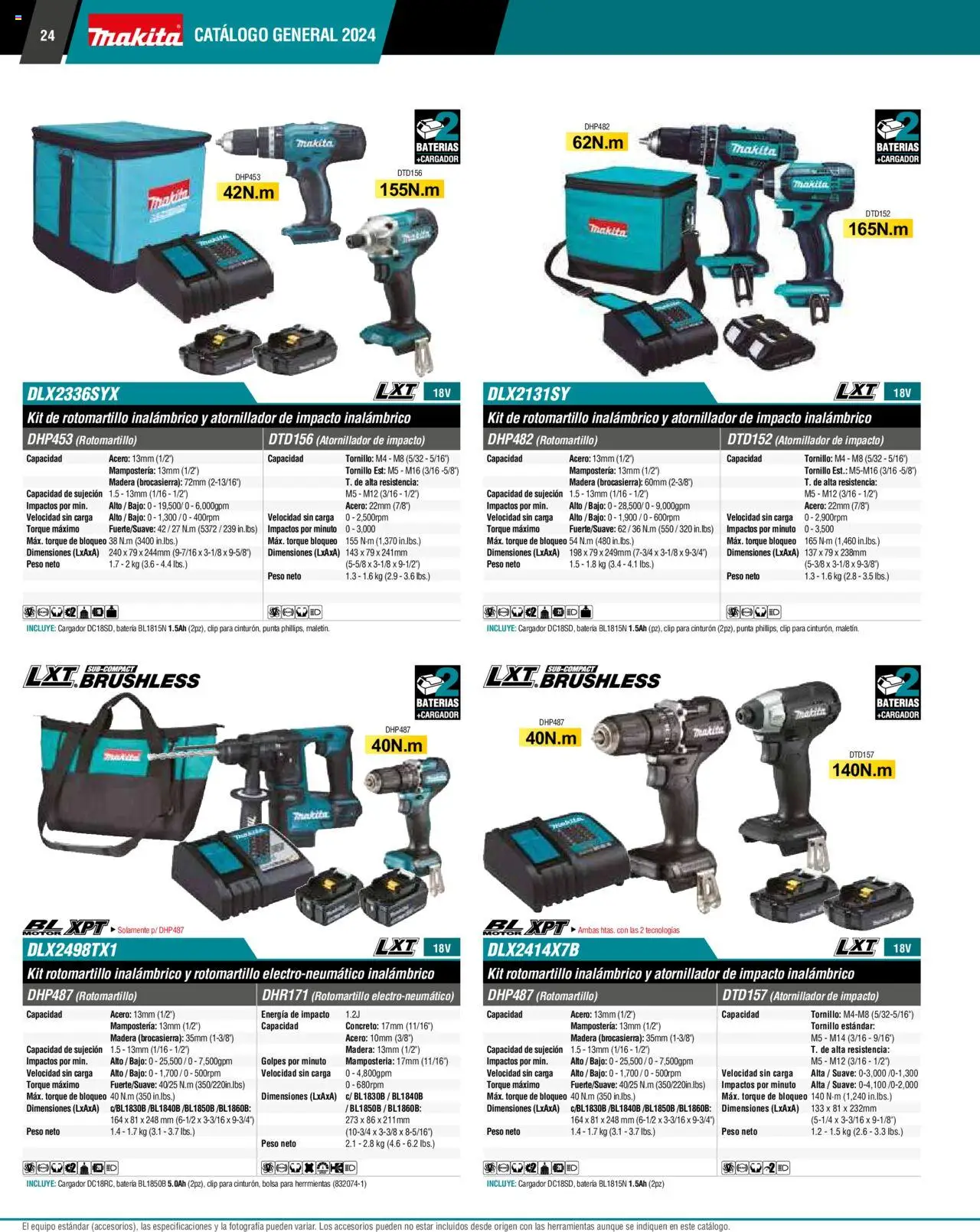 Nuevas ofertas de Makita válidas en toda la República Mexicana desde el 17.04.2024. ¡Encuentra las mejores ofertas en Makita catálogo ! | Página: 24 | Productos: Cinturón, Tornillo, Rotomartillo, Batería