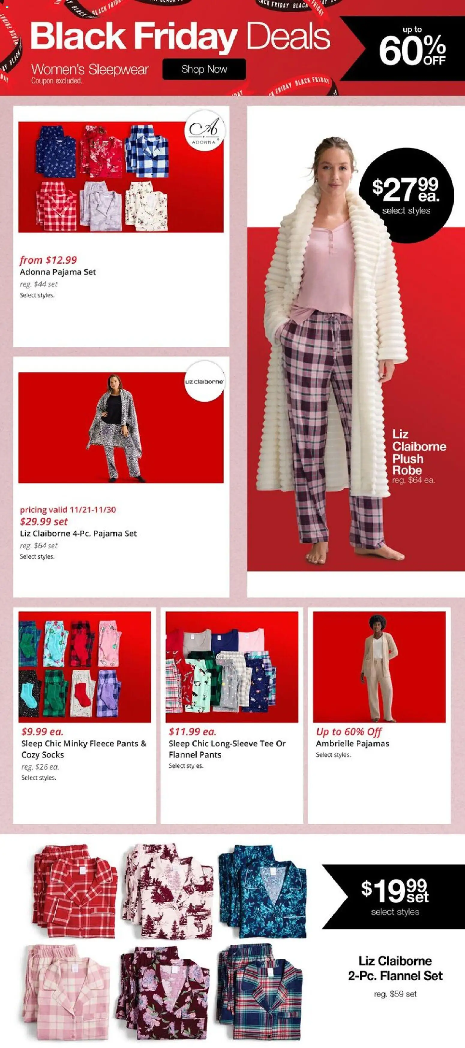 JCPenney Black Friday Women´s Deals - valid from 07.11.2025 | Page: 9 | Products: Pants, Socks, Pajamas