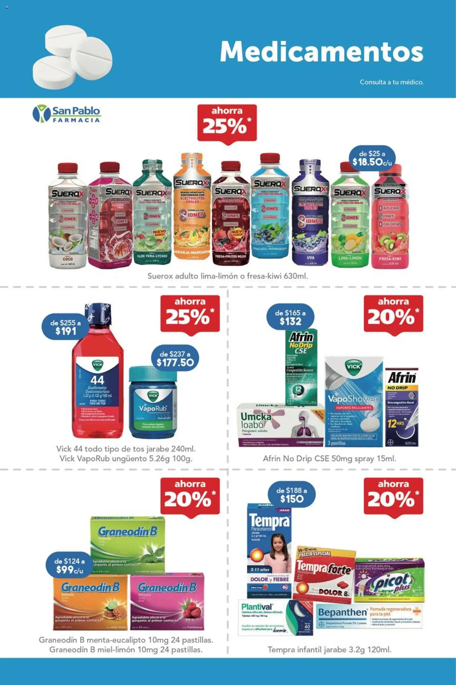 Nuevas ofertas de Farmacia San Pablo válidas en toda la República Mexicana desde el 08.03.2026. ¡Encuentra las mejores ofertas en Farmacia San Pablo catálogo! | Página: 6 | Productos: Azúcar, Pomada