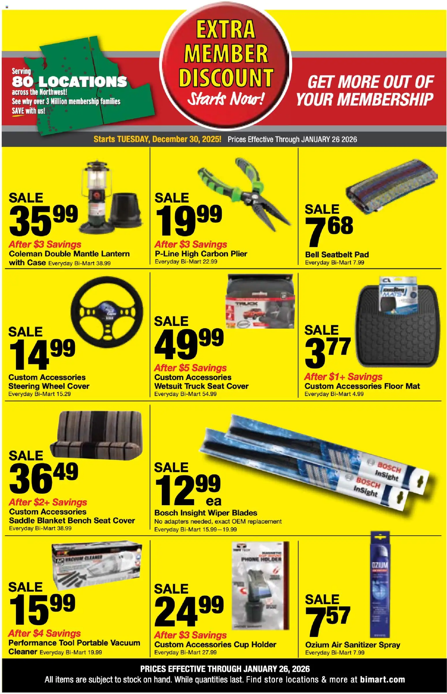 Bi-Mart Extra Savings - valid from 30.12.2025 | Page: 6 | Products: Blanket, Vacuum, Wiper, Phone