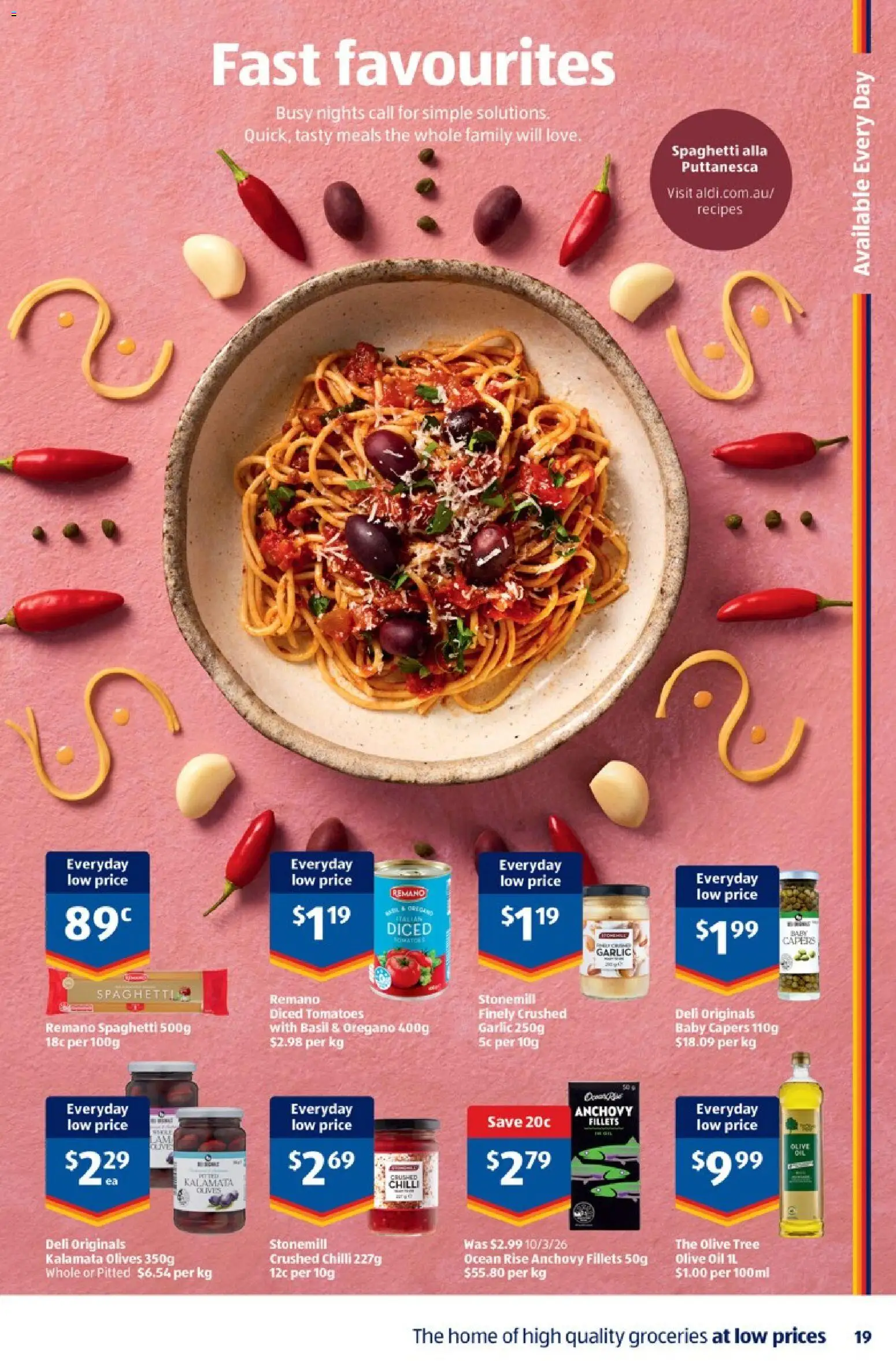Aldi catalogue - valid from 01.04.2026 | Page: 19 | Products: Oil, Tomatoes, Olives, Garlic