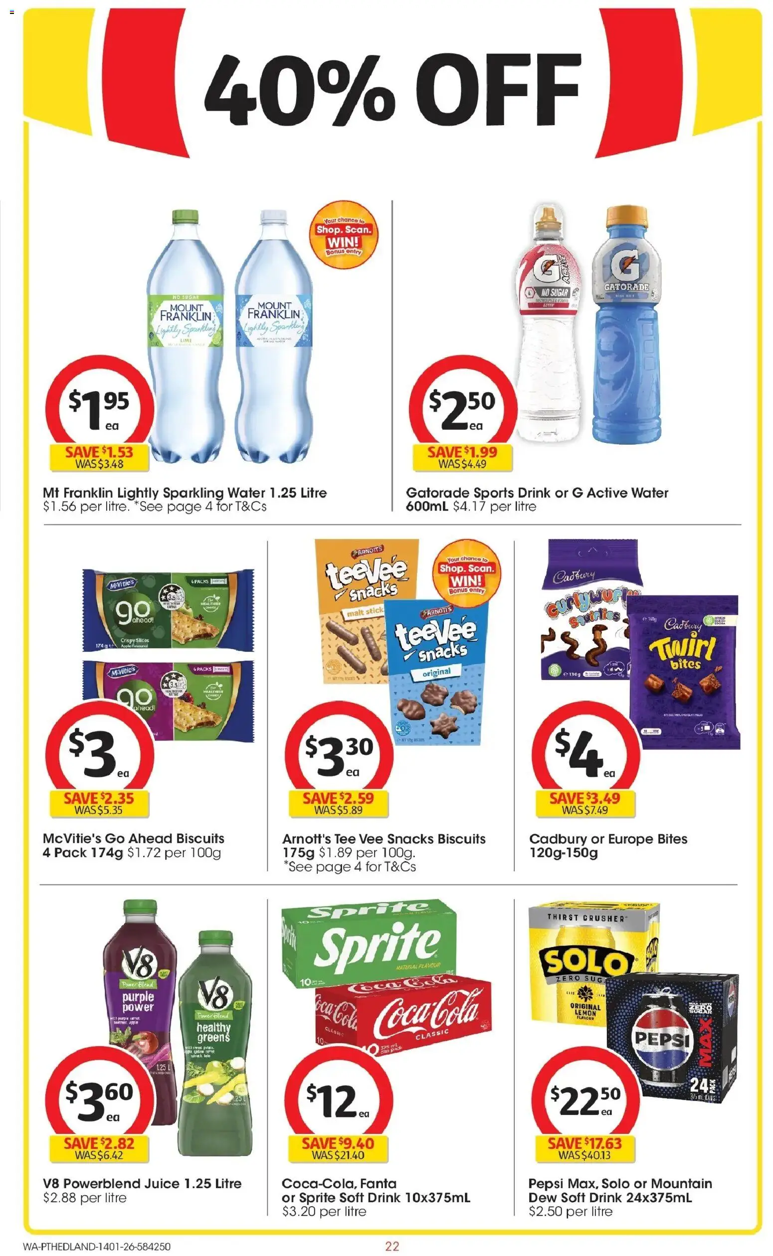 Coles catalogue - valid from 14.01.2026 | Page: 22 | Products: Juice, Pepsi, Biscuits, Lemon