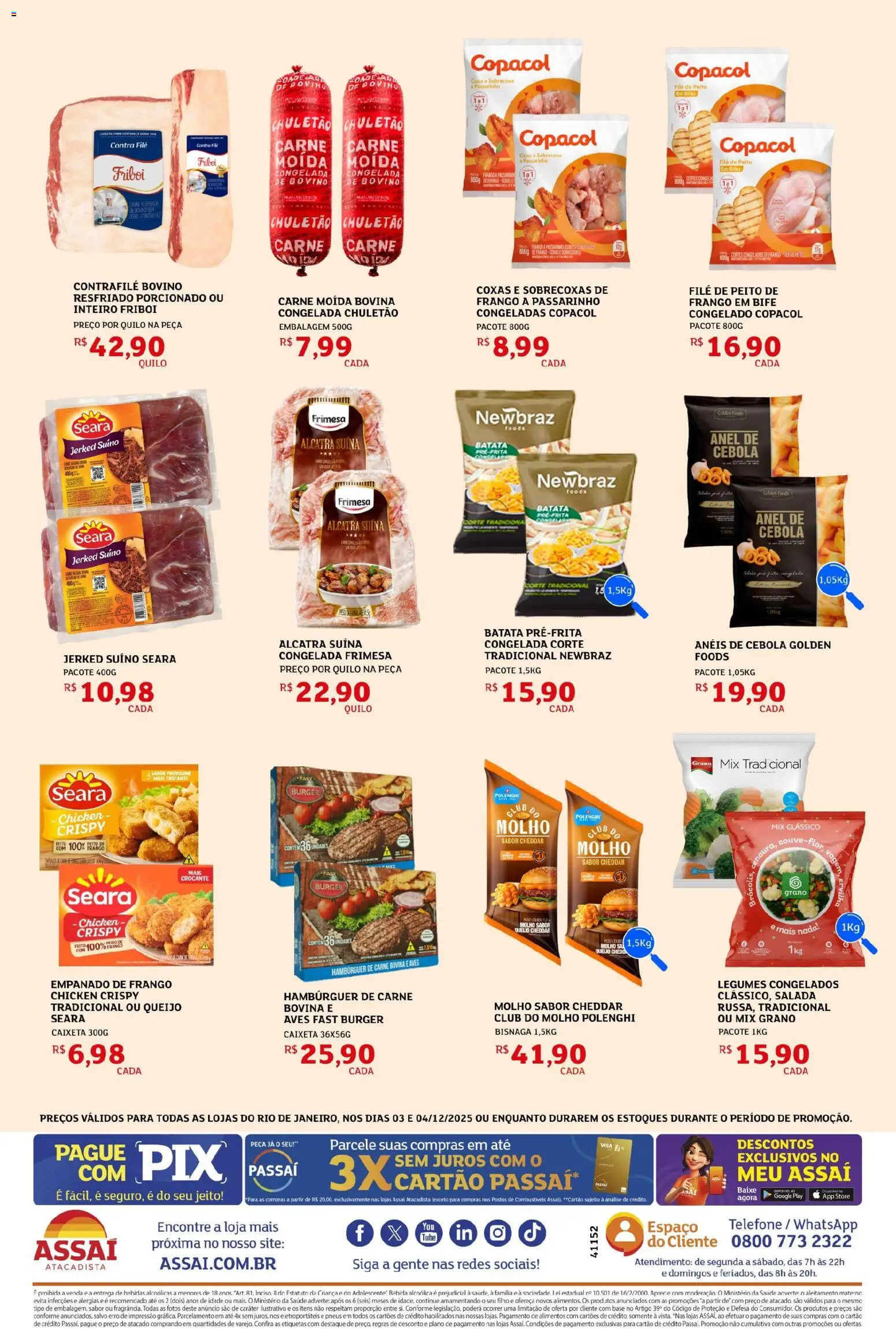 Assaí Atacadista Folheto - válido de 03.12.2025 | Página: 2 | Produtos: Queijo, Pneus, Batata, Telefone