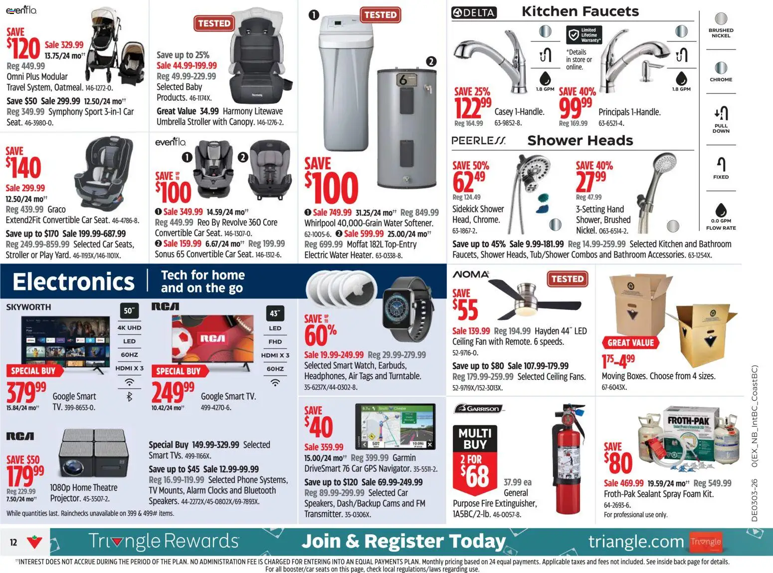 Canadian Tire flyer valid from 15.01.2026 | Page: 12 | Products: Umbrella, Phone, Tv, Shower