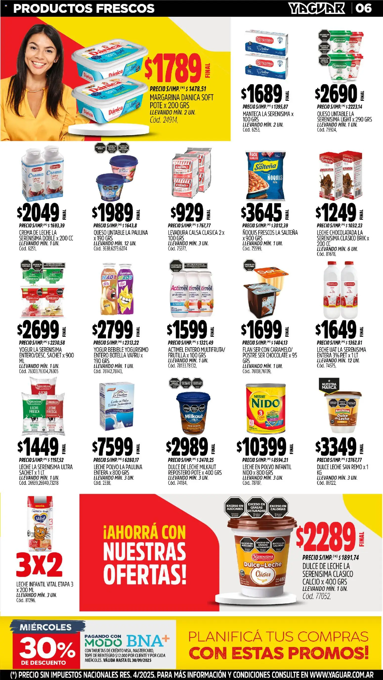 Yaguar - Chaco │ válido desde el 27.10.2025 | Página: 6 | Productos: Dulce de leche, Leche, Manteca, Margarina
