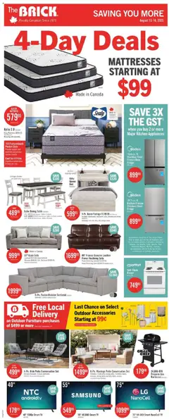 Preview of The Brick weekly flyer / circulaire from shop The Brick valid from 15.08.2025