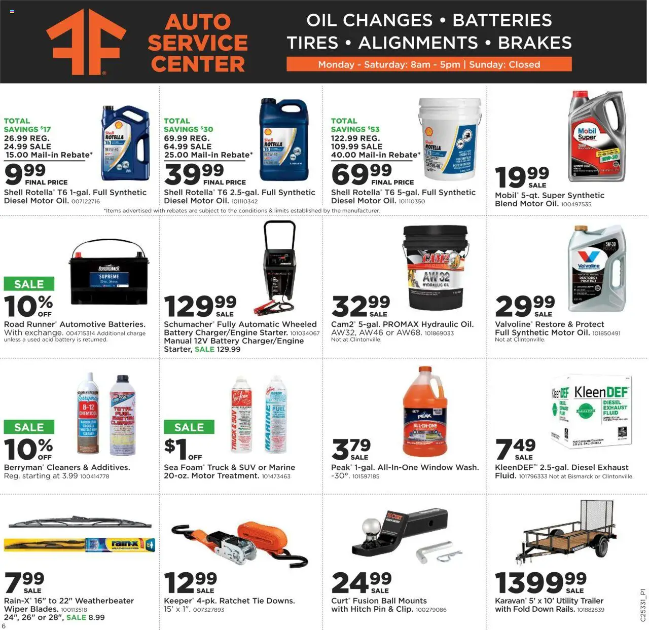 Mills Fleet Farm Weekly Ad - valid from 14.08.2025 | Page: 6 | Products: Fusion, Pin, Oil, Carburetor
