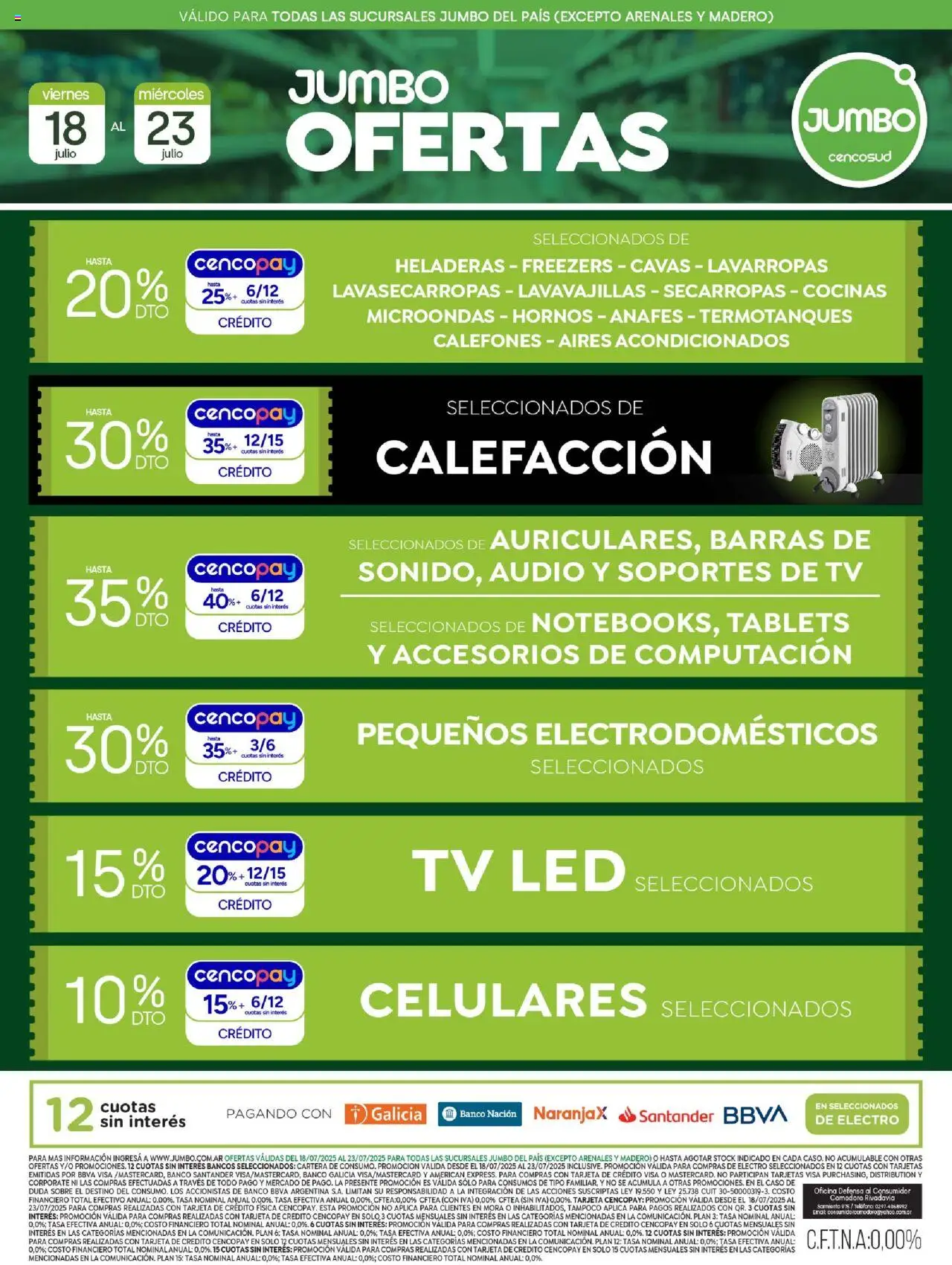 Jumbo - Oferta | Electro │ válido desde el 18.07.2025 | Página: 1 | Productos: Teléfono, Lavavajillas, Sobre, Microondas