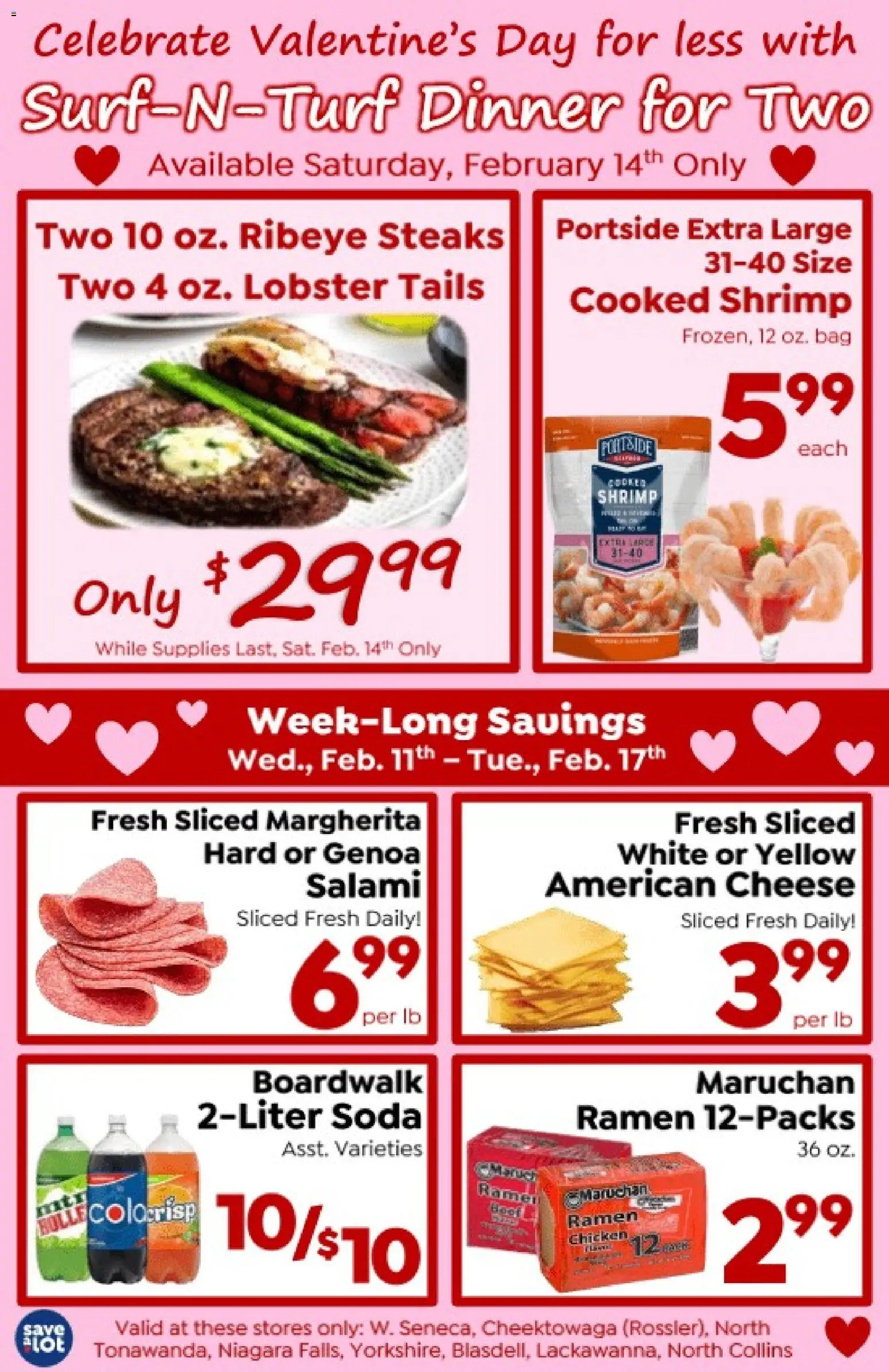 Save a Lot Ad - valid from 11.02.2026 | Page: 1 | Products: Cheese, Salami, Bag
