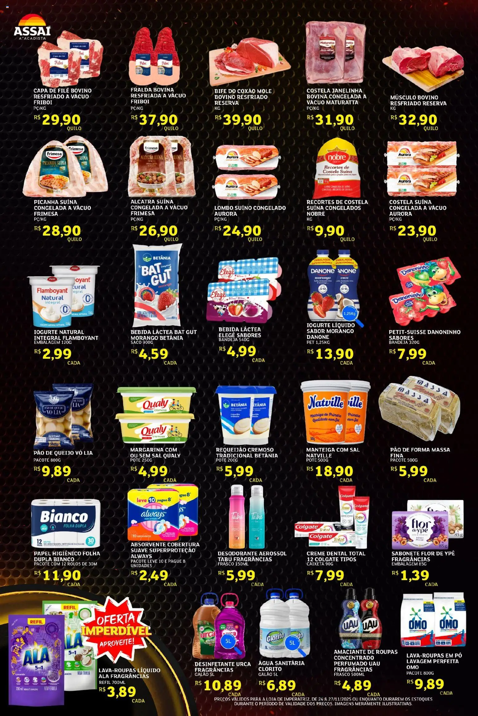 Assaí Atacadista Folheto - válido de 24.11.2025 | Página: 2 | Produtos: Lombo, Pão de forma, Creme, Perfumes