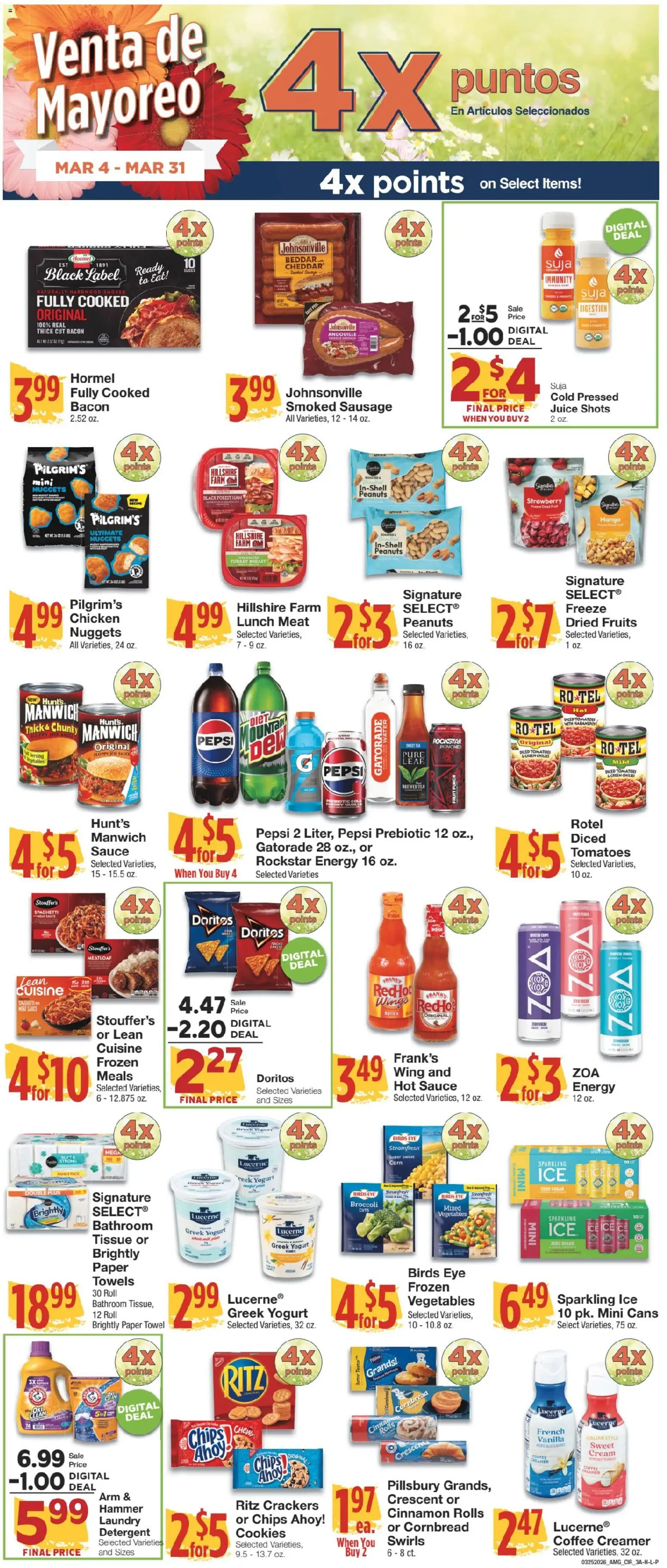 United Supermarkets Ad - valid from 25.03.2026 | Page: 3 | Products: Broccoli, Ham, Cream, Mango